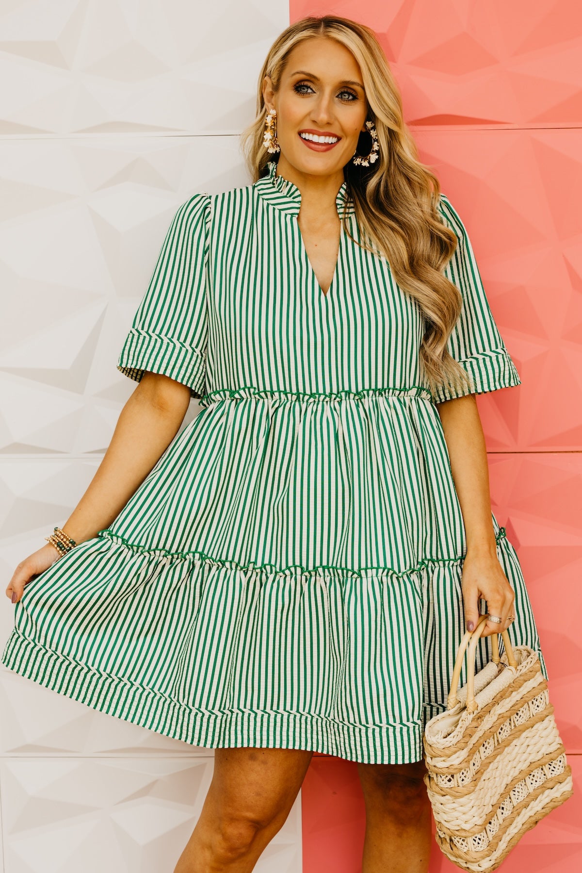 The Angelo Striped Tiered Mini Dress
