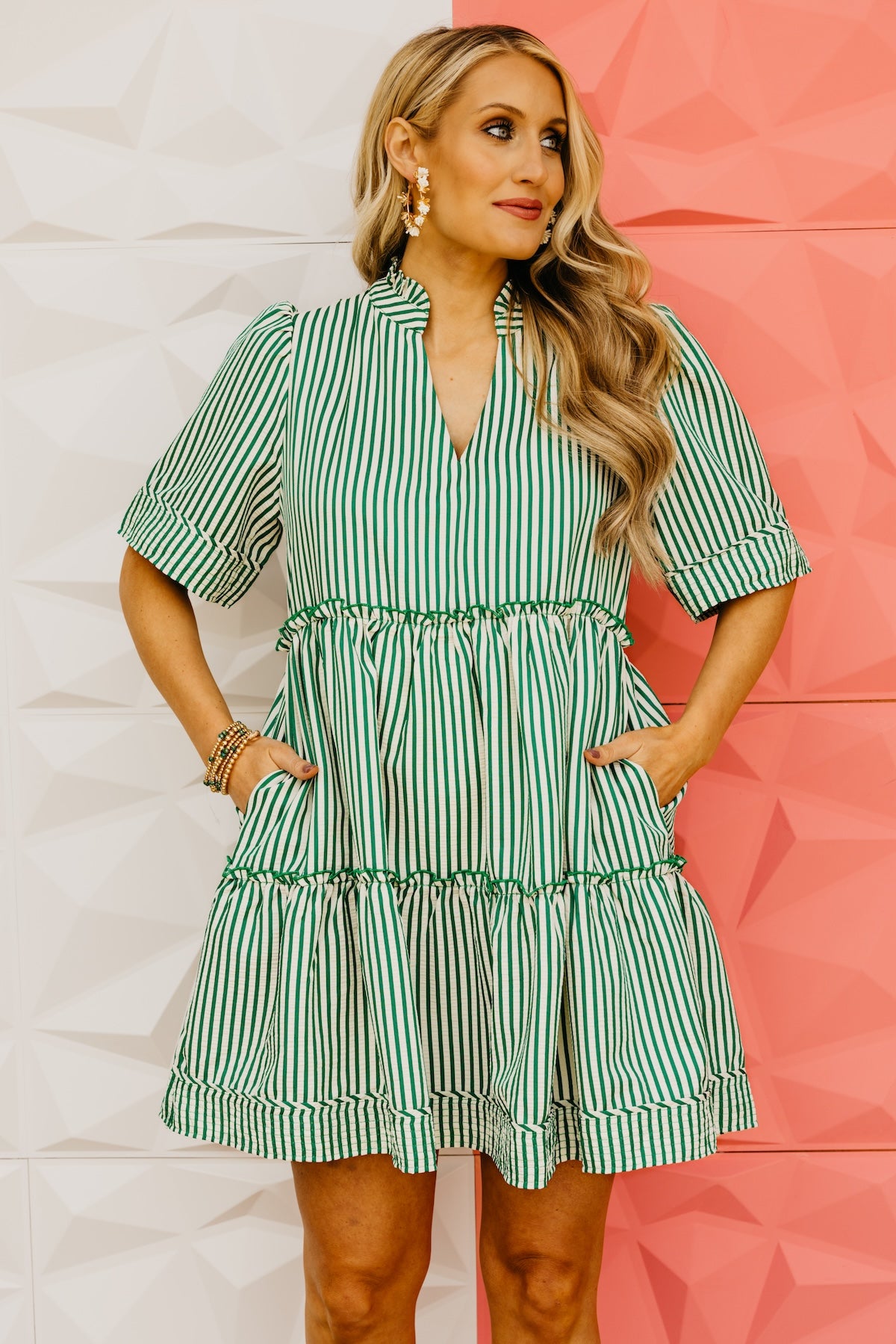 The Angelo Striped Tiered Mini Dress