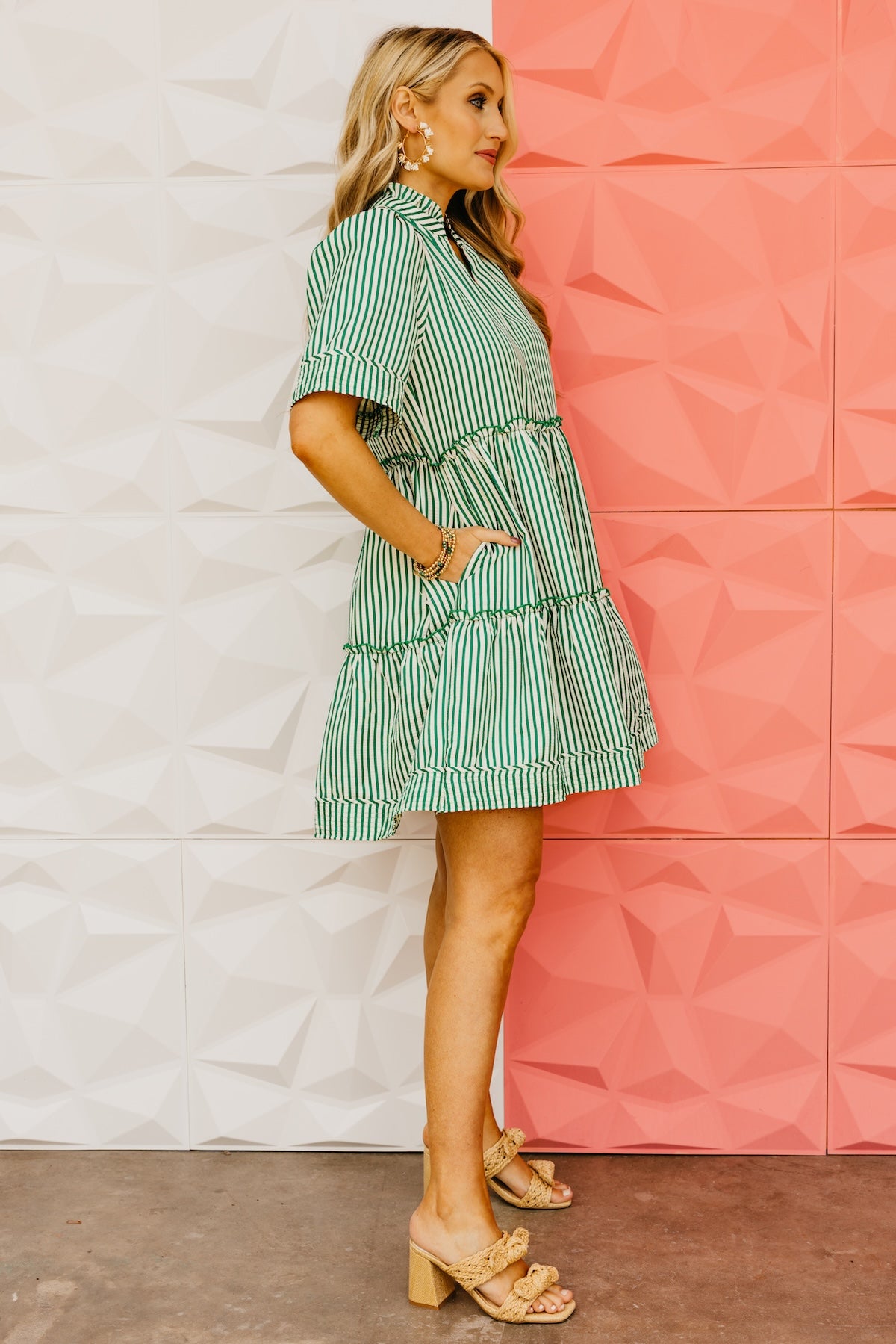 The Angelo Striped Tiered Mini Dress