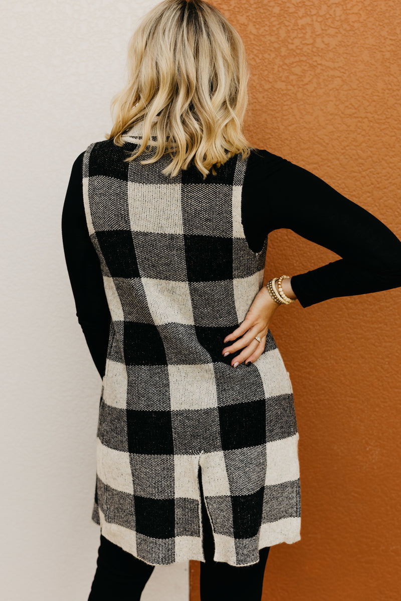 The Christine Buffalo Plaid Cardigan Vest