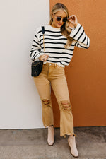 The Kylen Striped Loose Sleeve Sweater