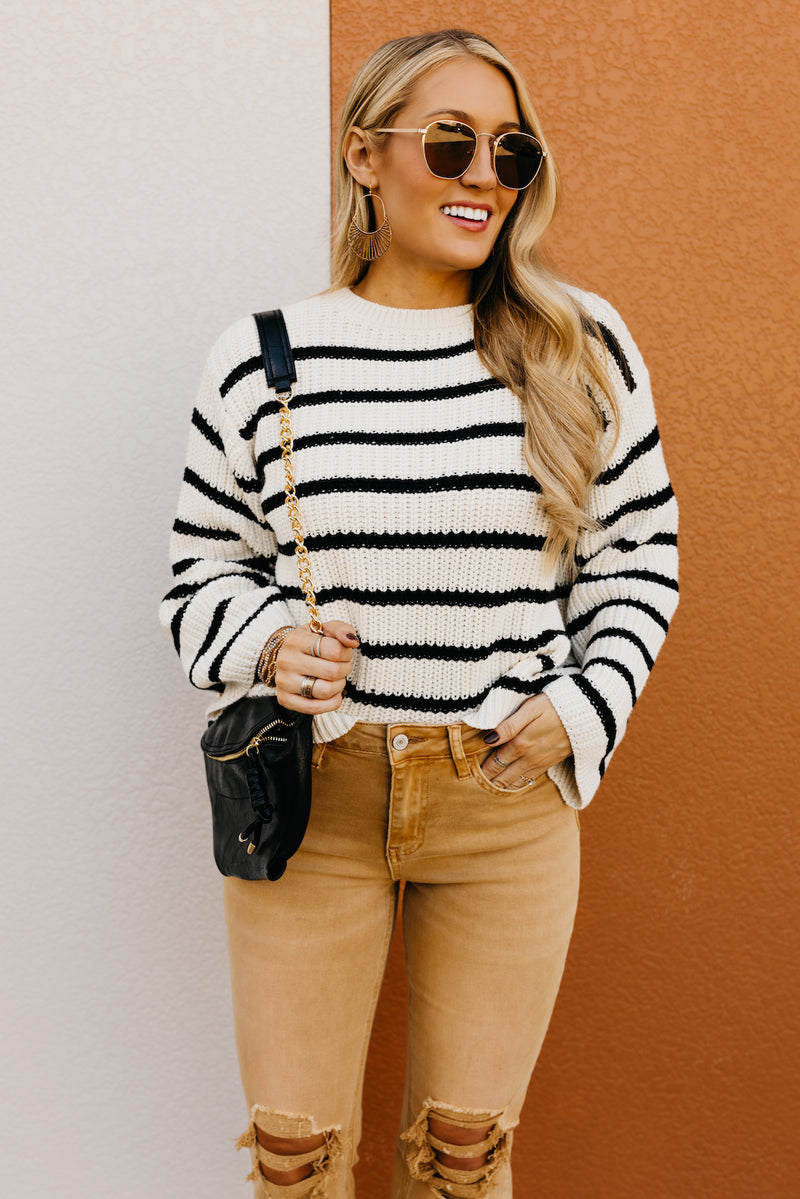 The Kylen Striped Loose Sleeve Sweater