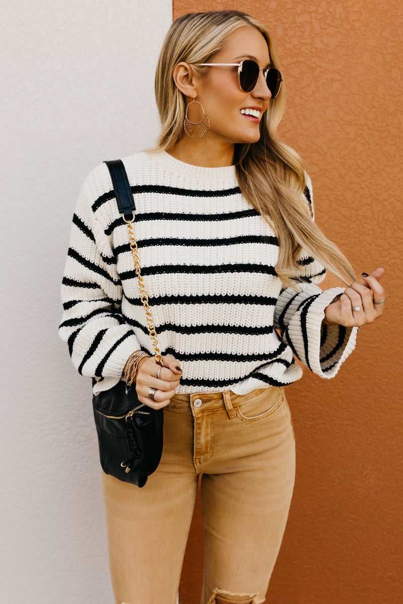 The Kylen Striped Loose Sleeve Sweater