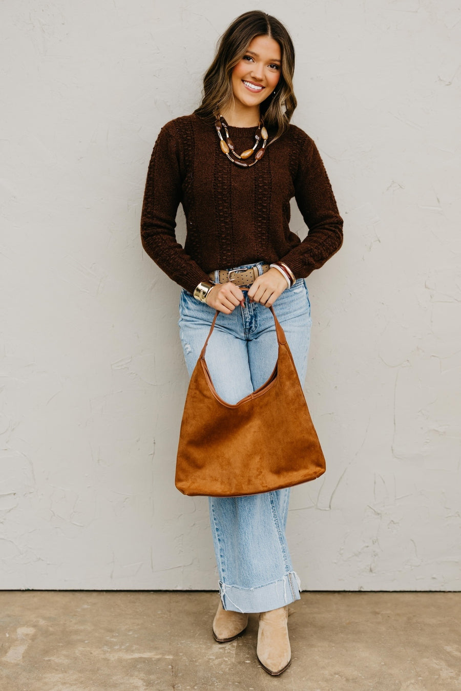 The Kendall Textured Cable Stitch Pullover Sweater