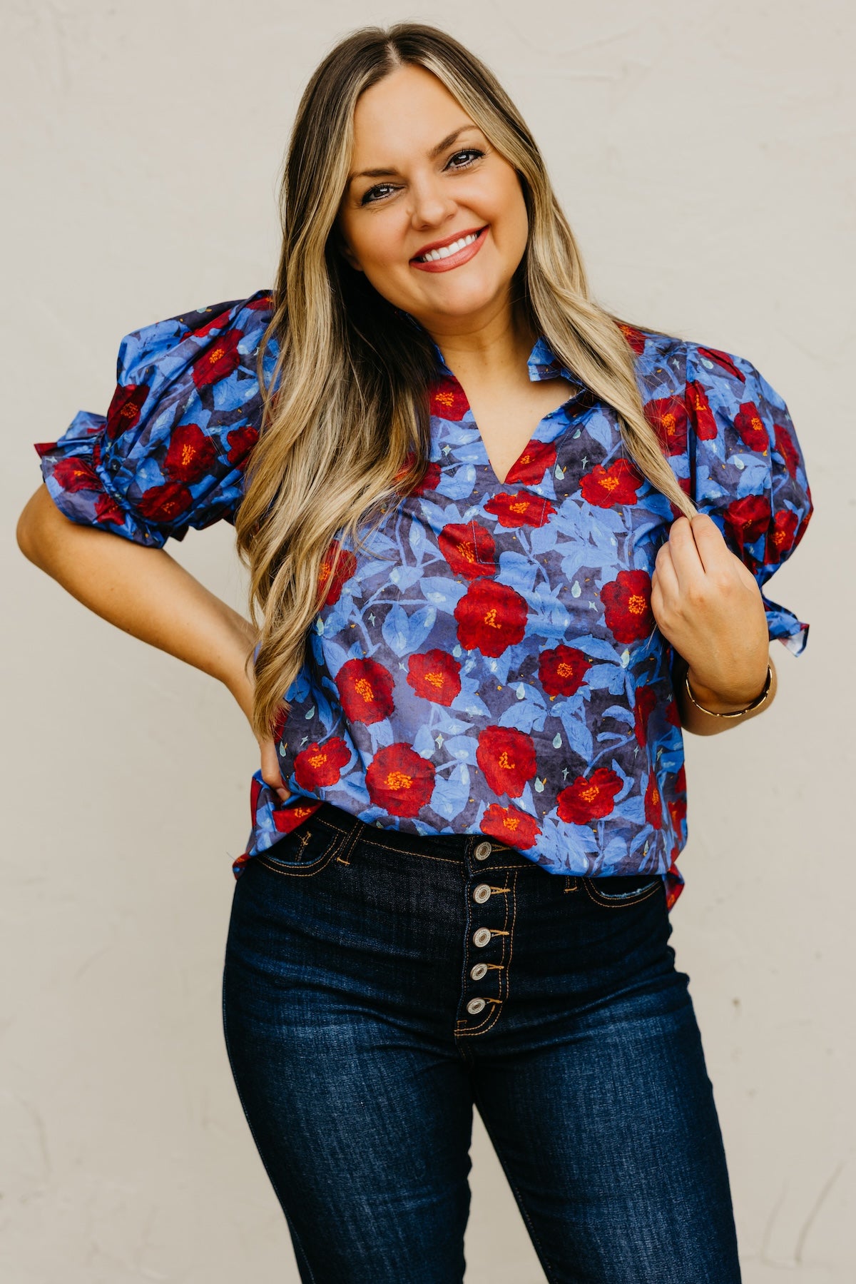 The Marissa Woven Floral Top