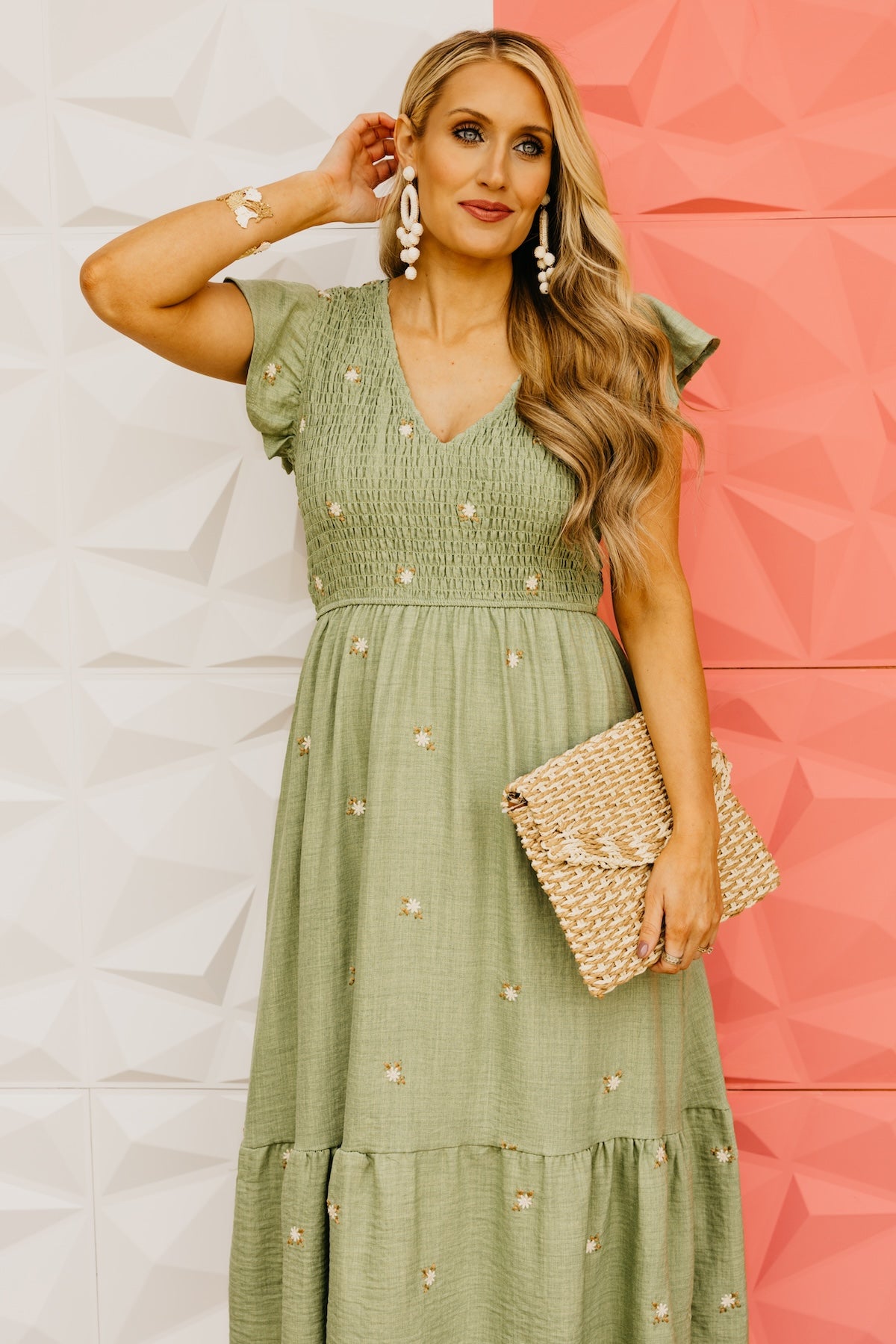 The Major Floral Embroidered Midi Dress