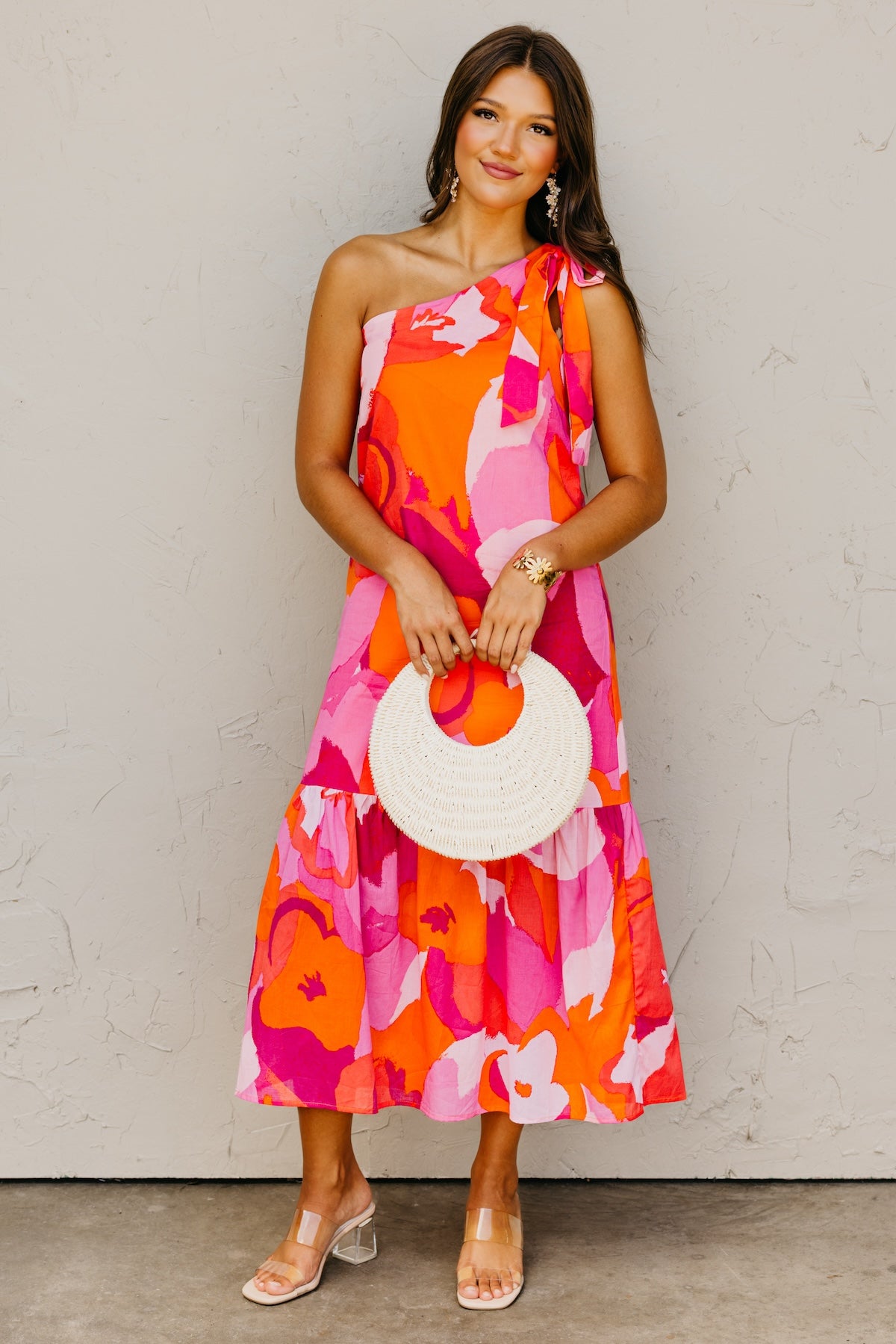 The Merim One Shoulder Midi Dress