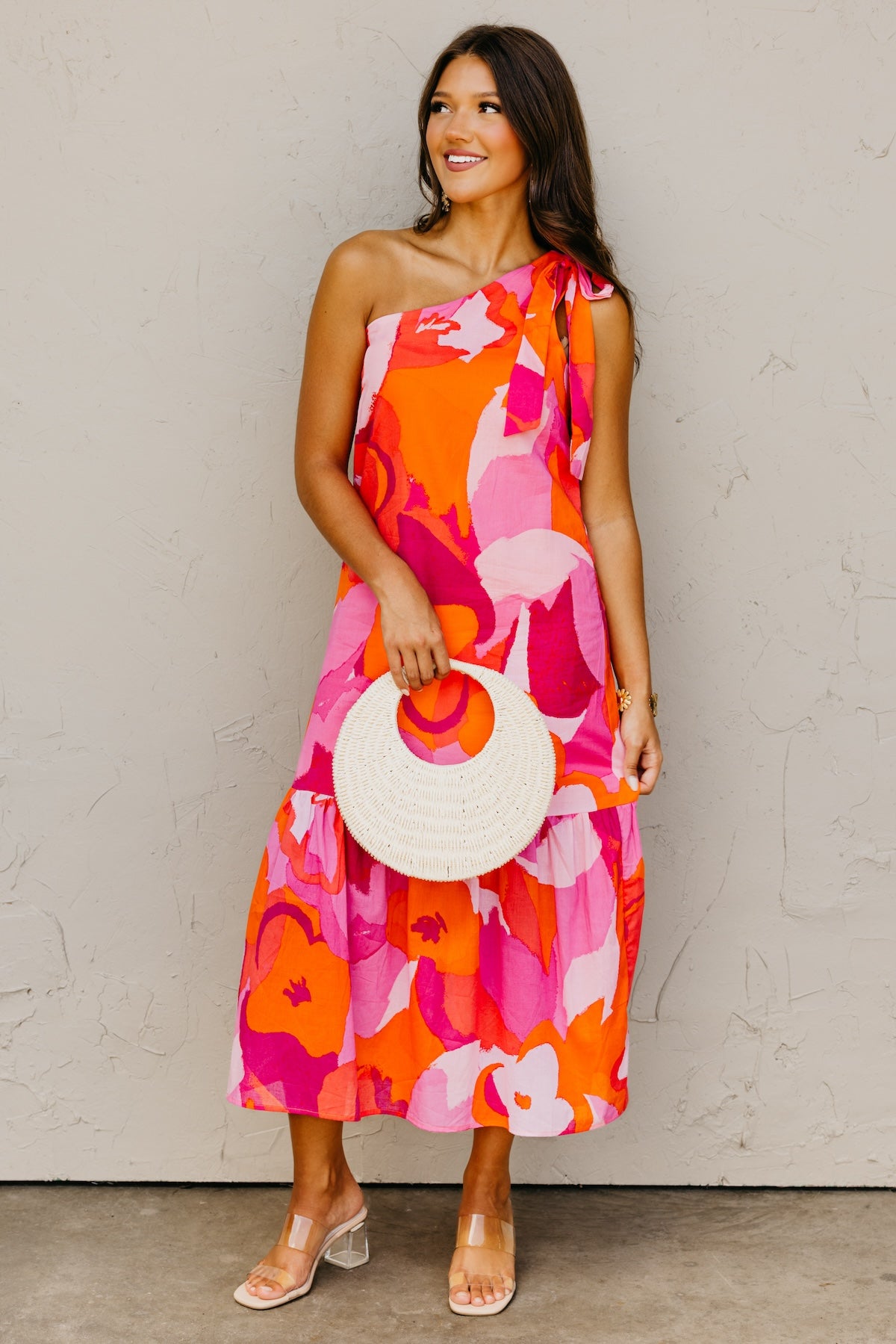 The Merim One Shoulder Midi Dress