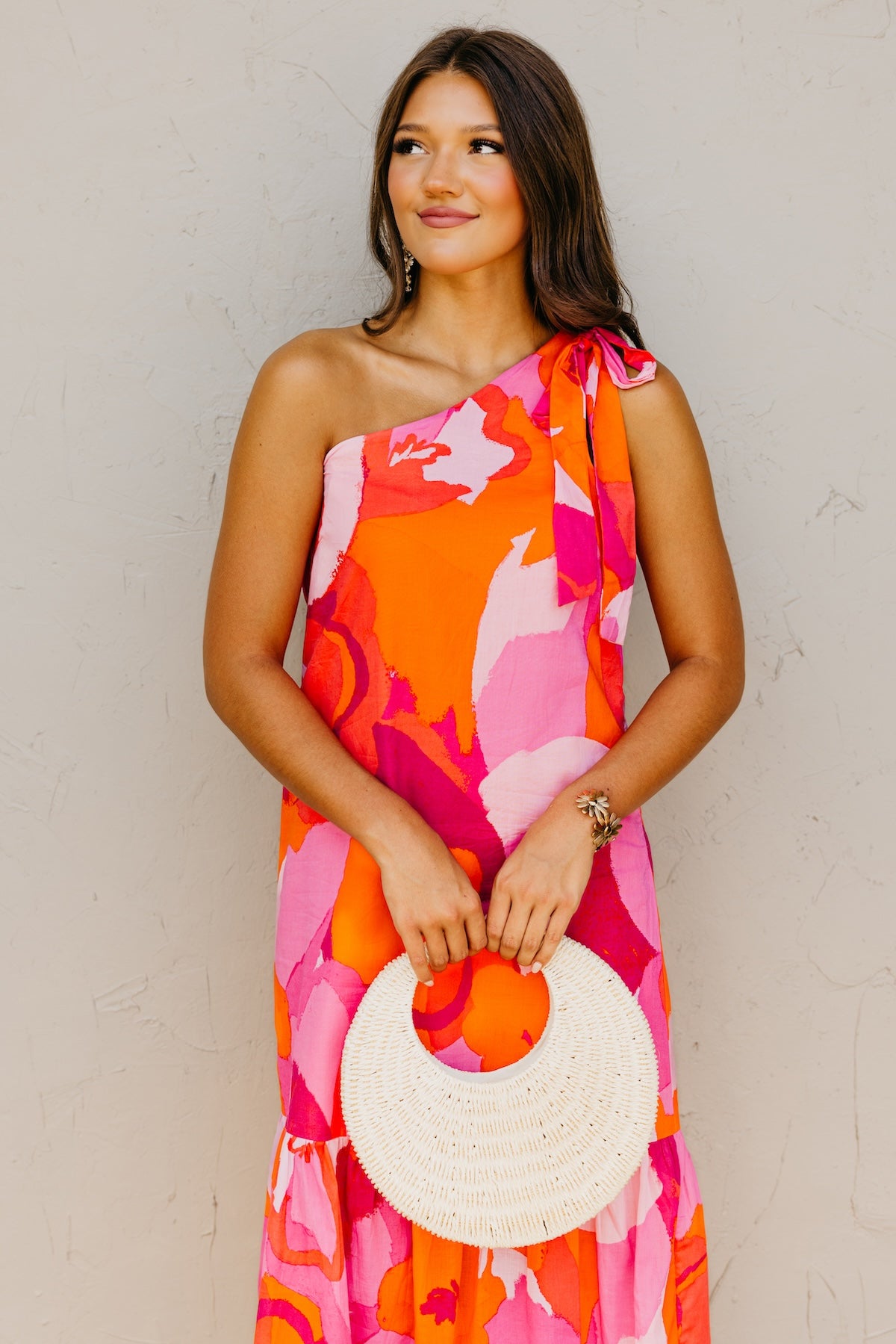 The Merim One Shoulder Midi Dress