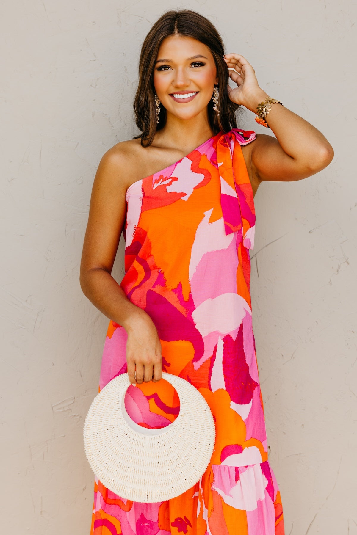 The Merim One Shoulder Midi Dress