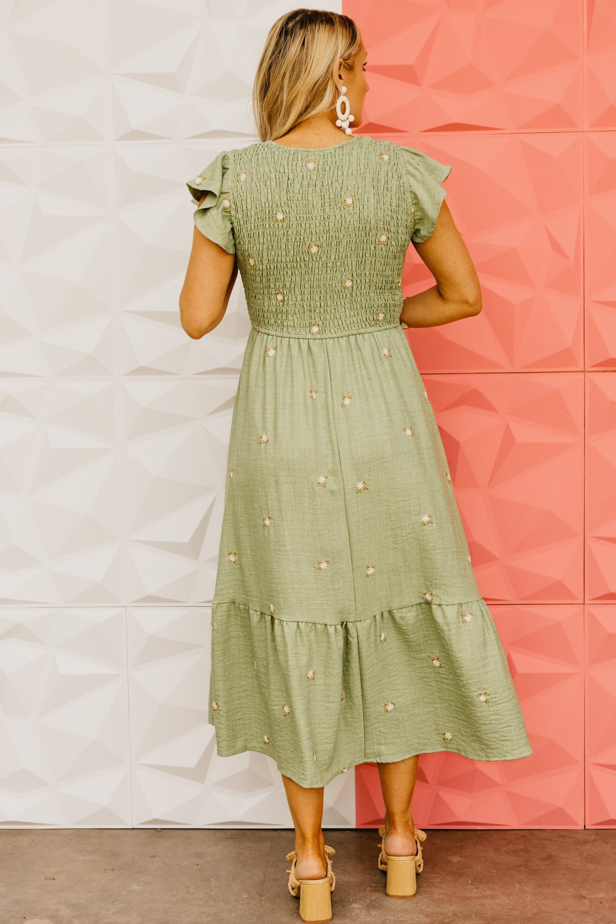 The Major Floral Embroidered Midi Dress