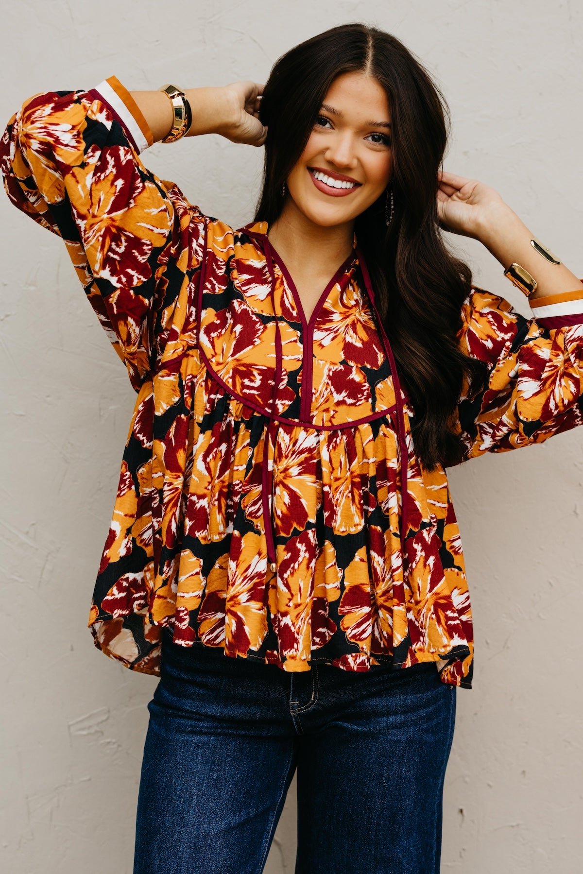 The Amber Floral Babydoll Top