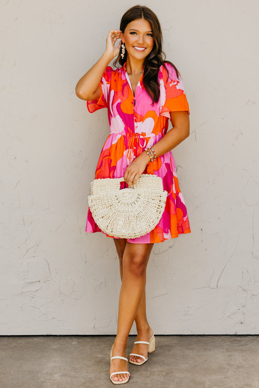The Brantley Floral Tie Waist Mini Dress
