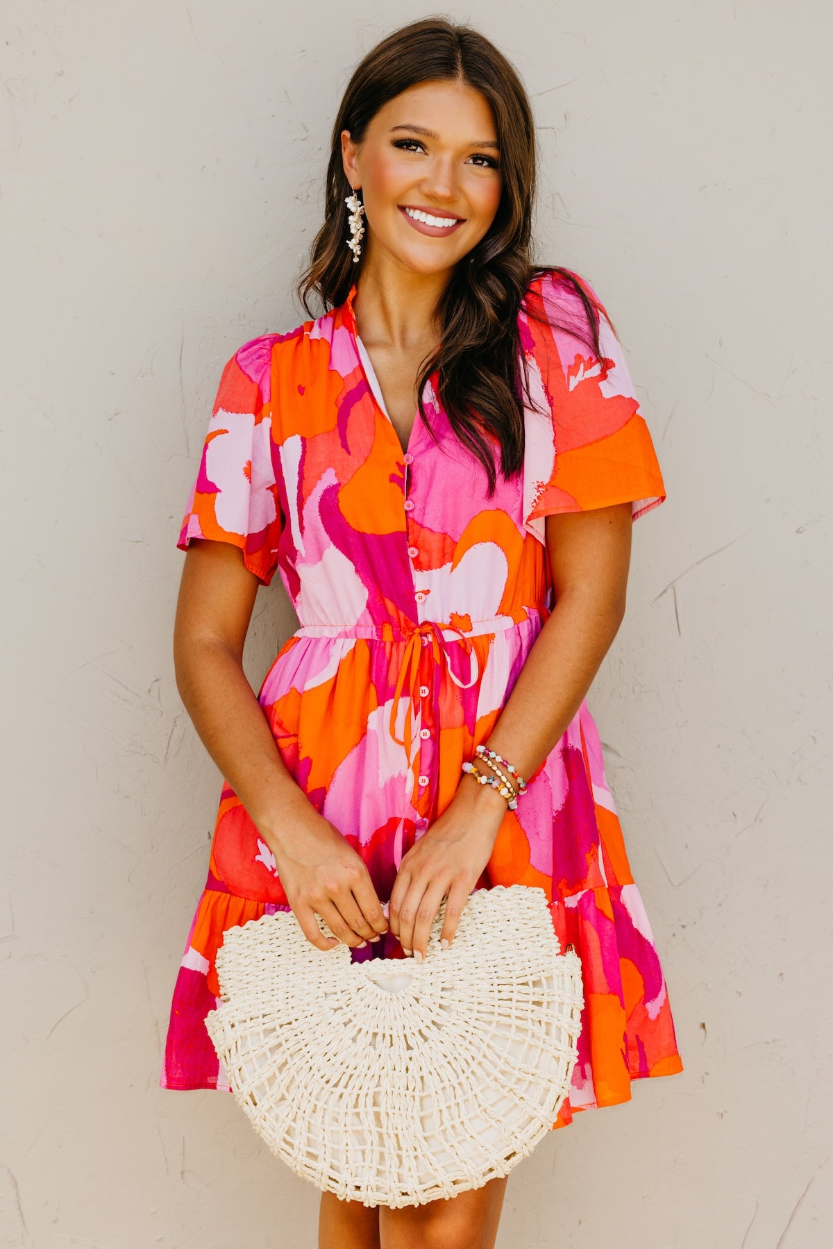 The Brantley Floral Tie Waist Mini Dress