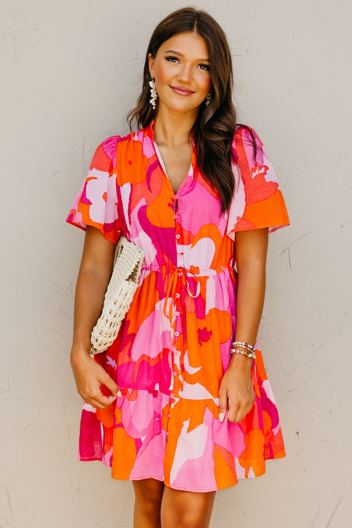 The Brantley Floral Tie Waist Mini Dress