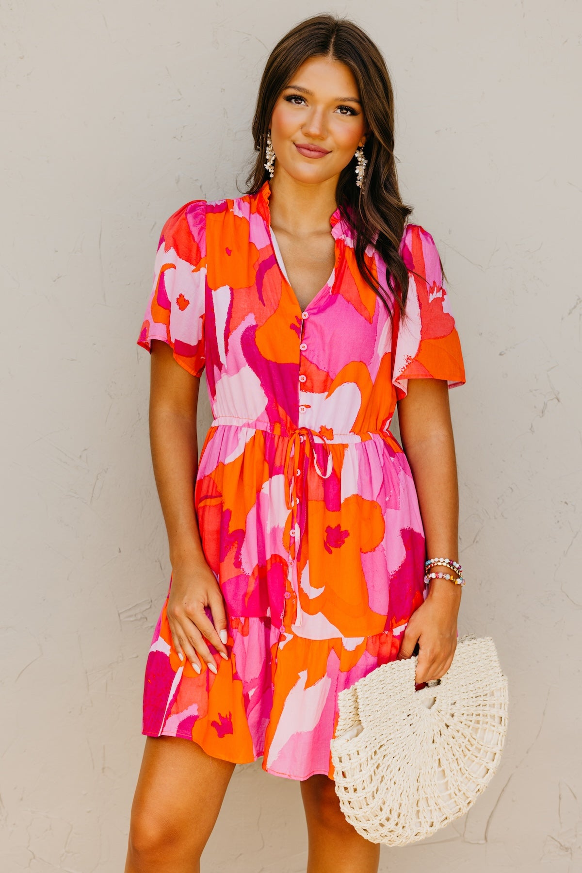 The Brantley Floral Tie Waist Mini Dress