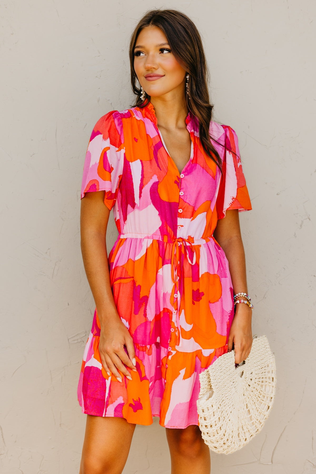 The Brantley Floral Tie Waist Mini Dress