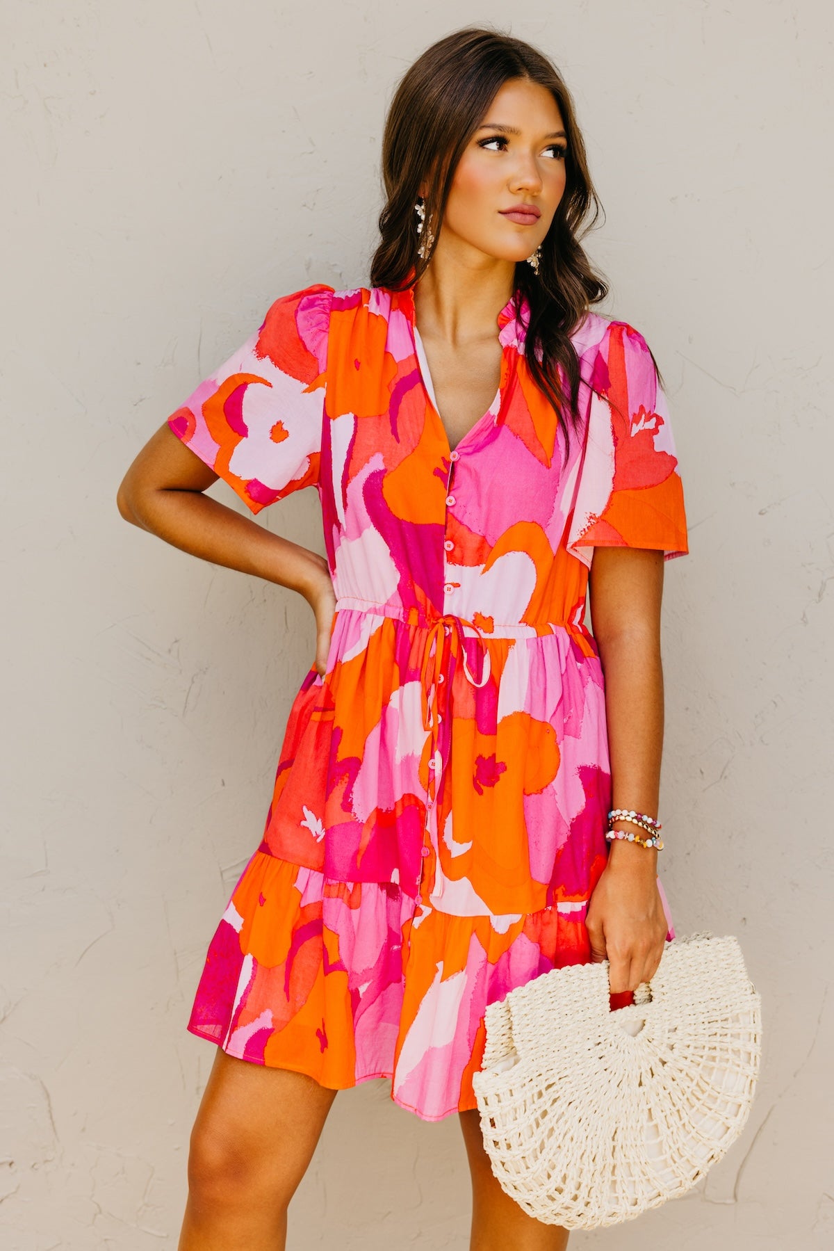 The Brantley Floral Tie Waist Mini Dress