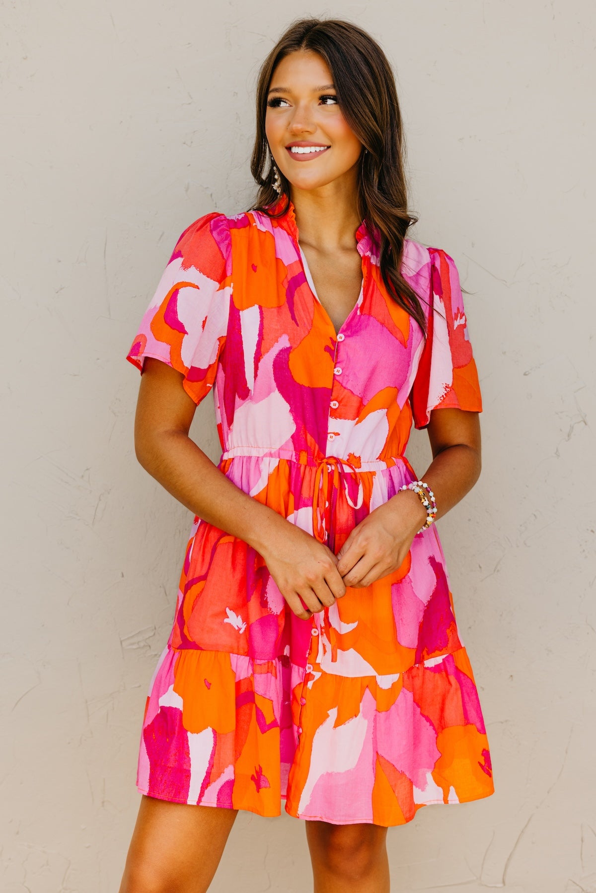 The Brantley Floral Tie Waist Mini Dress