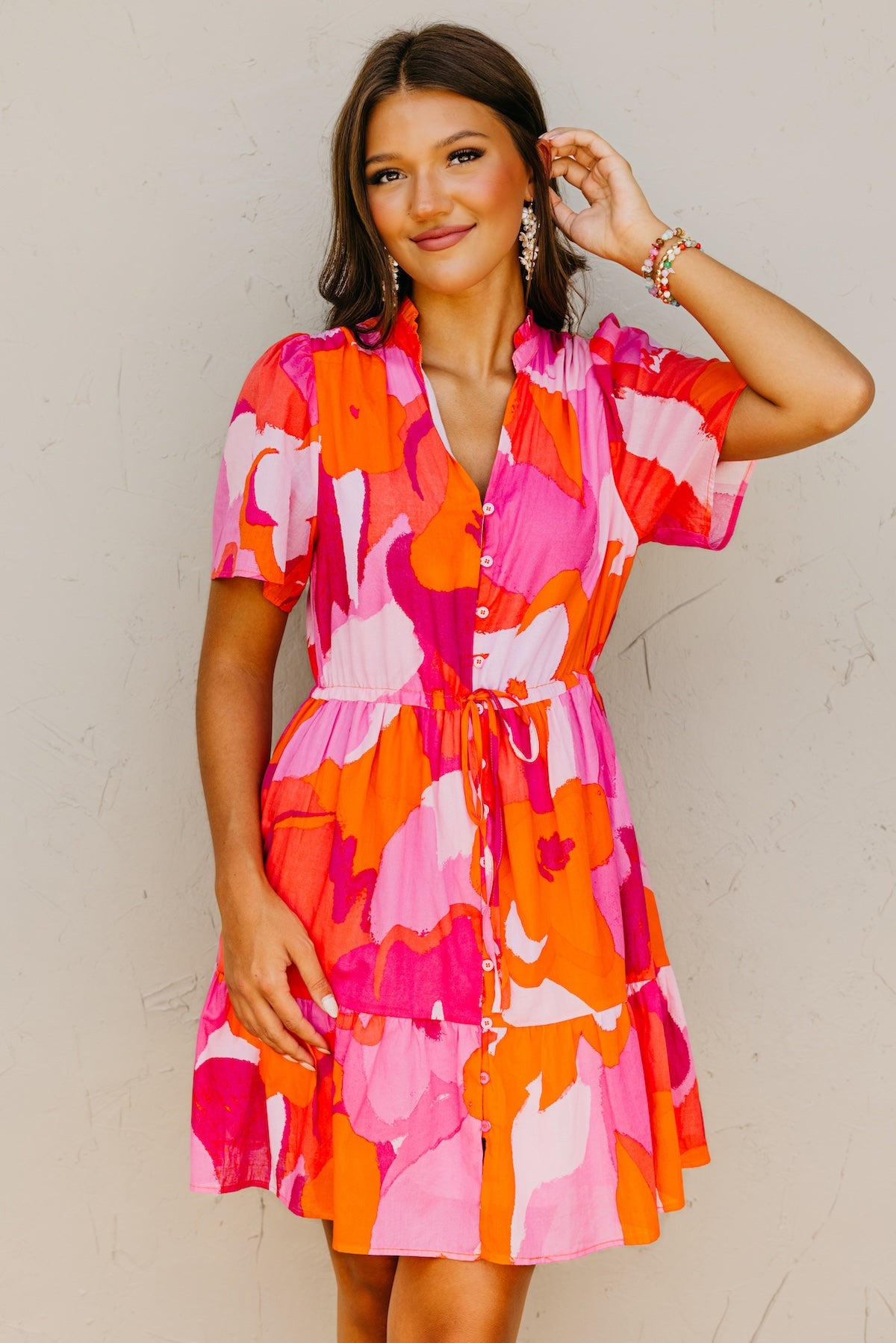 The Brantley Floral Tie Waist Mini Dress
