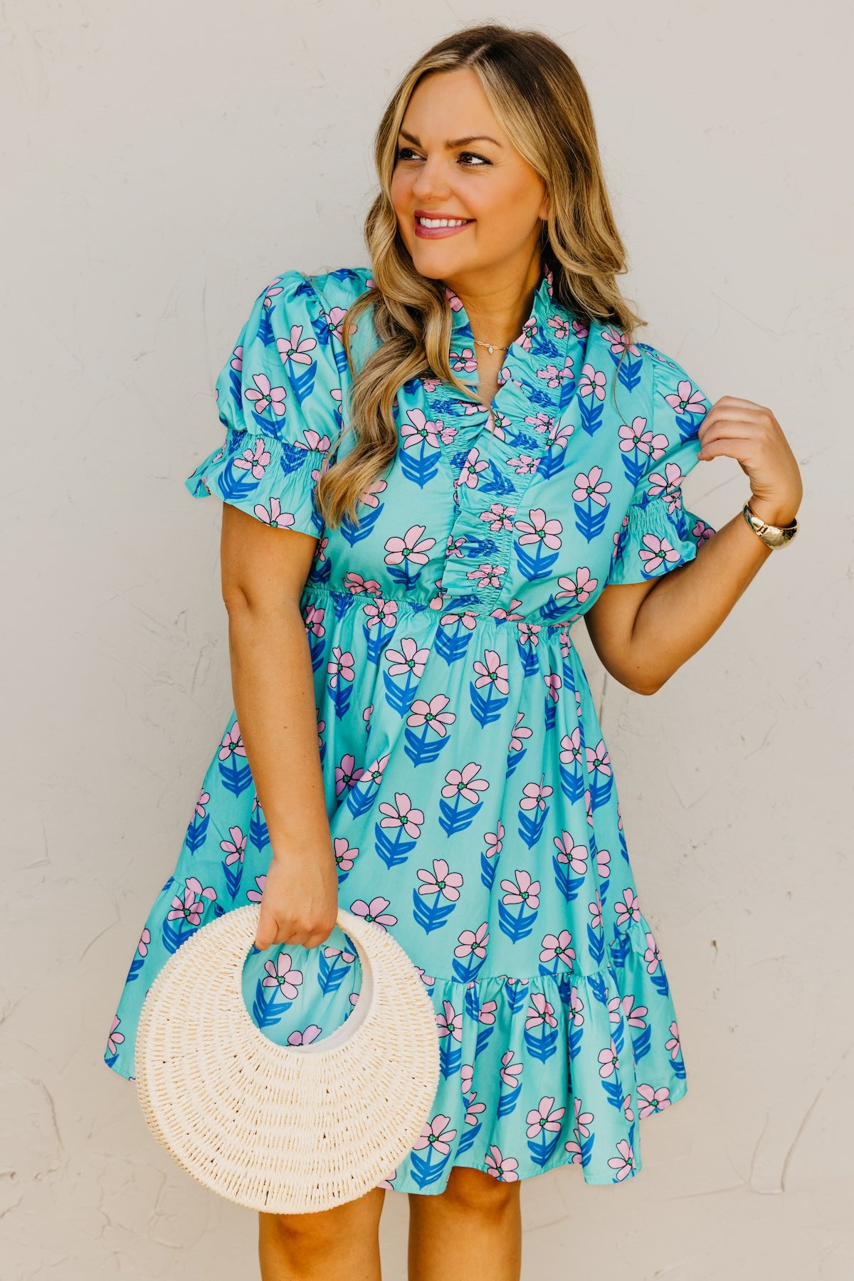 The Jemma Floral Shirred Mini Dress