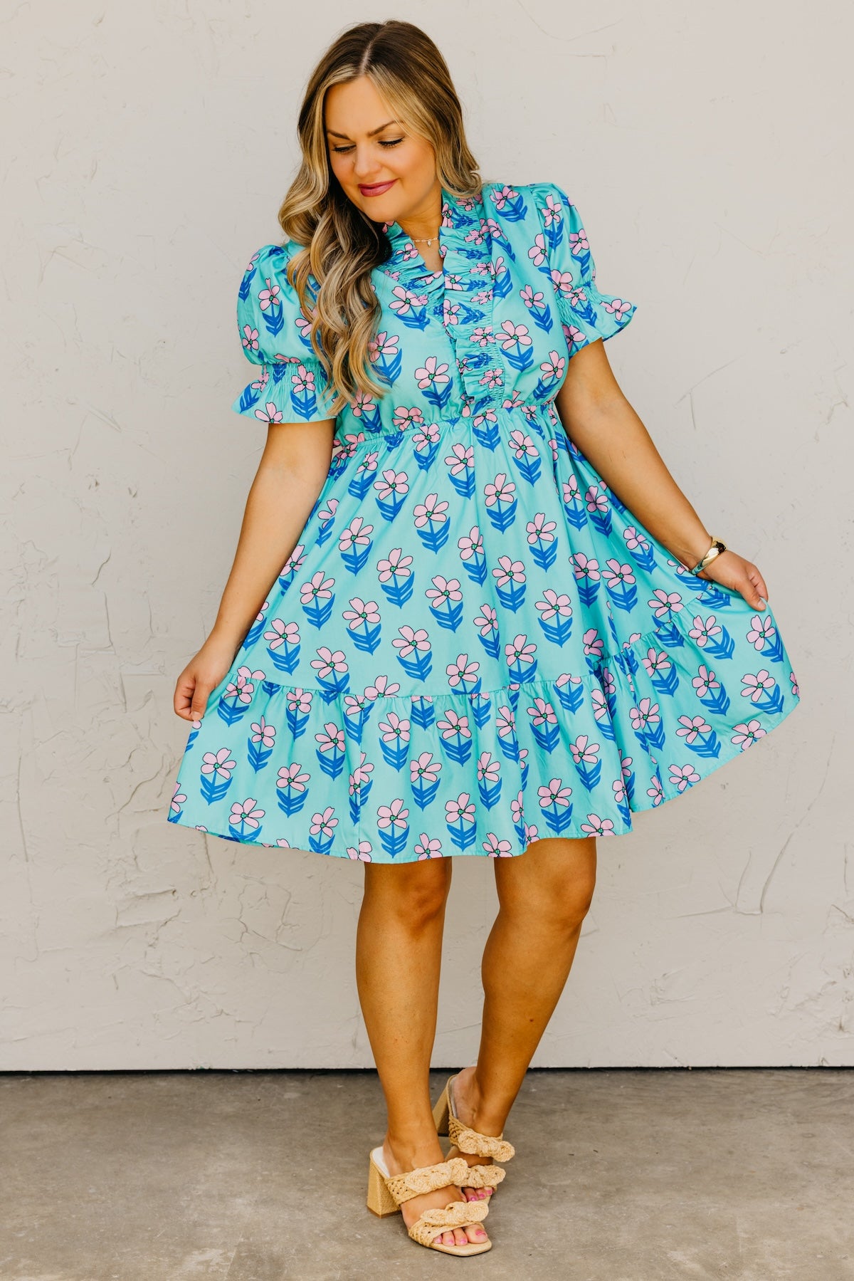 The Jemma Floral Shirred Mini Dress