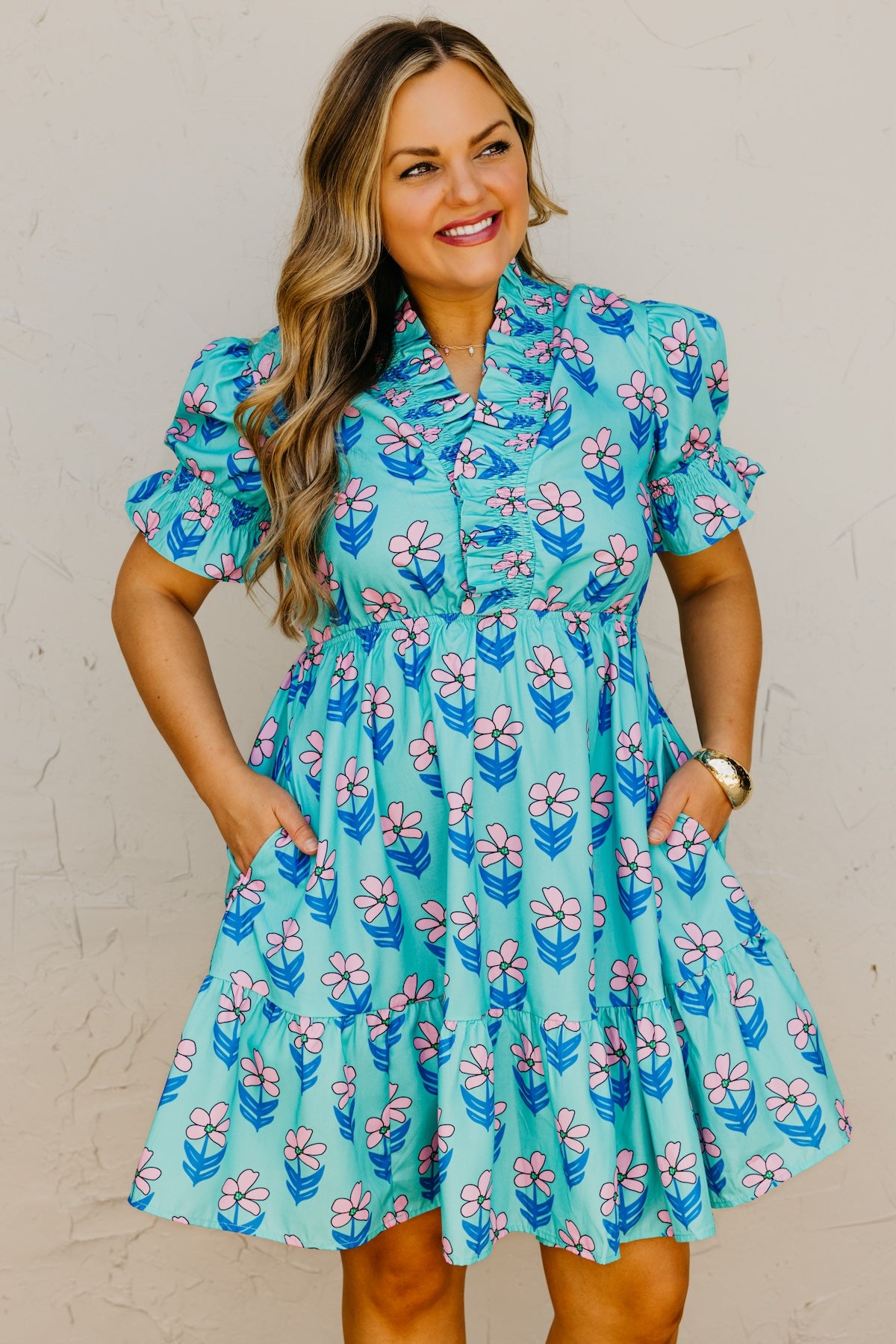 The Jemma Floral Shirred Mini Dress