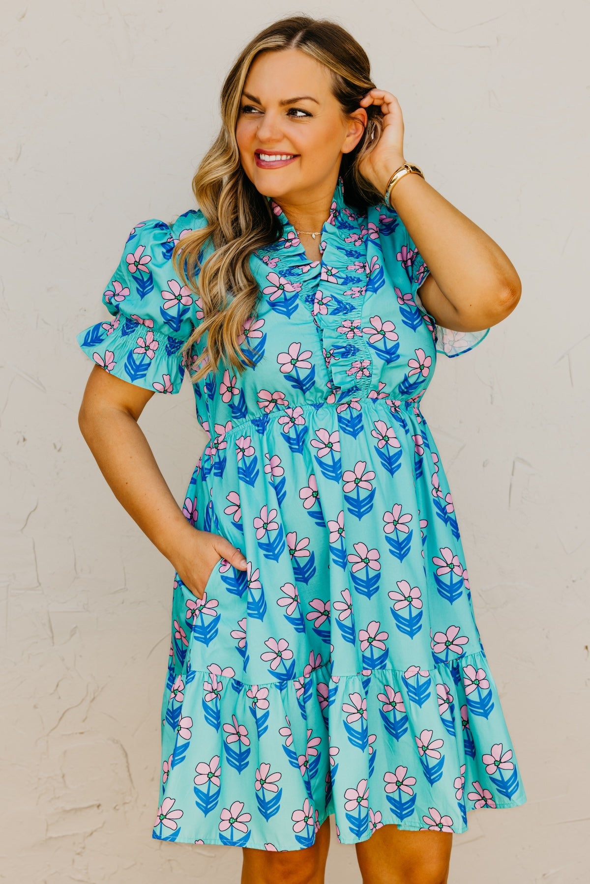The Jemma Floral Shirred Mini Dress