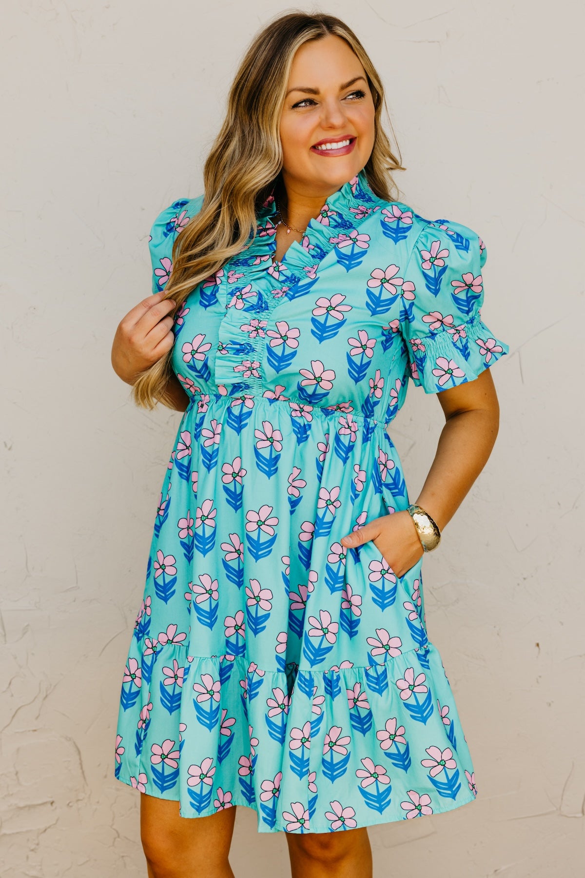 The Jemma Floral Shirred Mini Dress