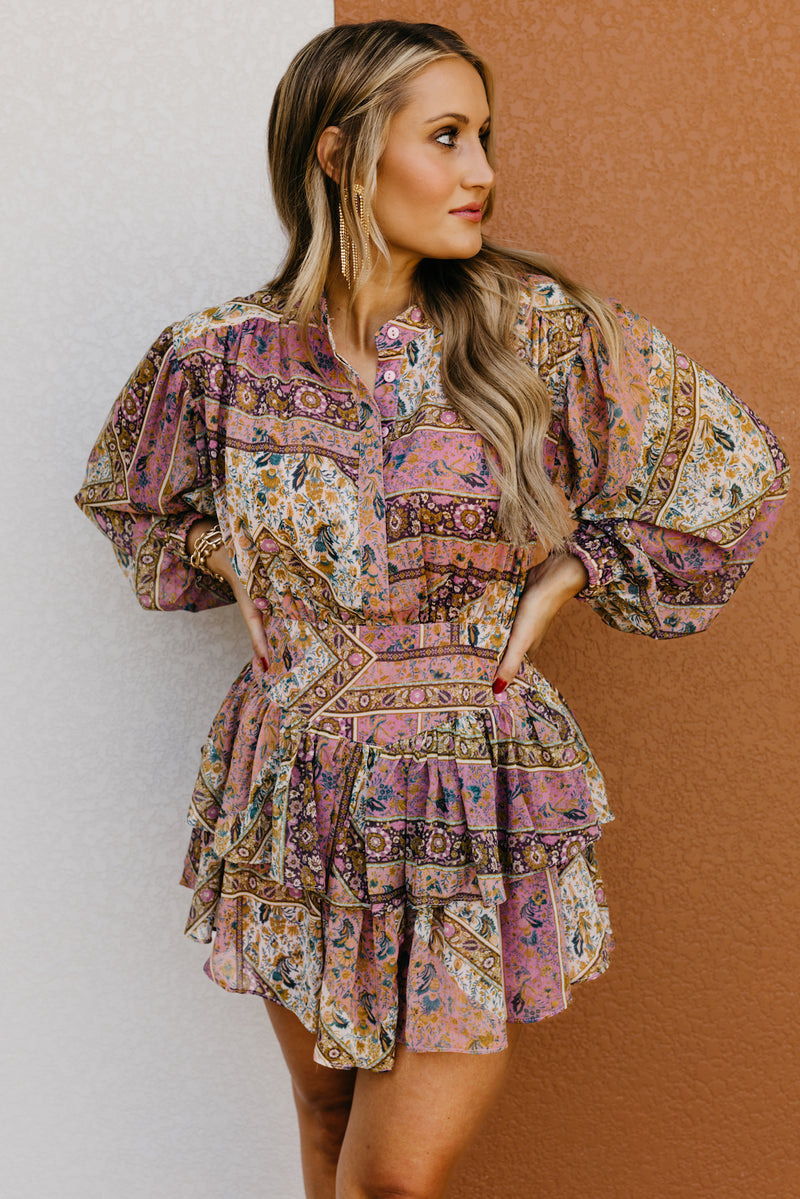 The Dulce Paisley Print Mini Dress