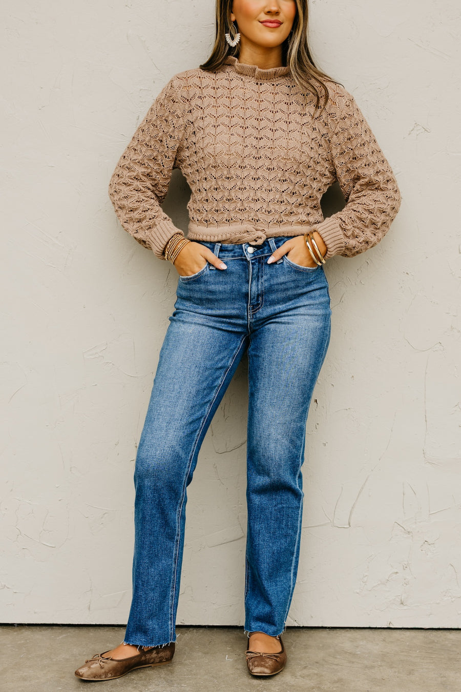 Flying Monkey | High Rise Clean Cut Raw Hem Straight Denim