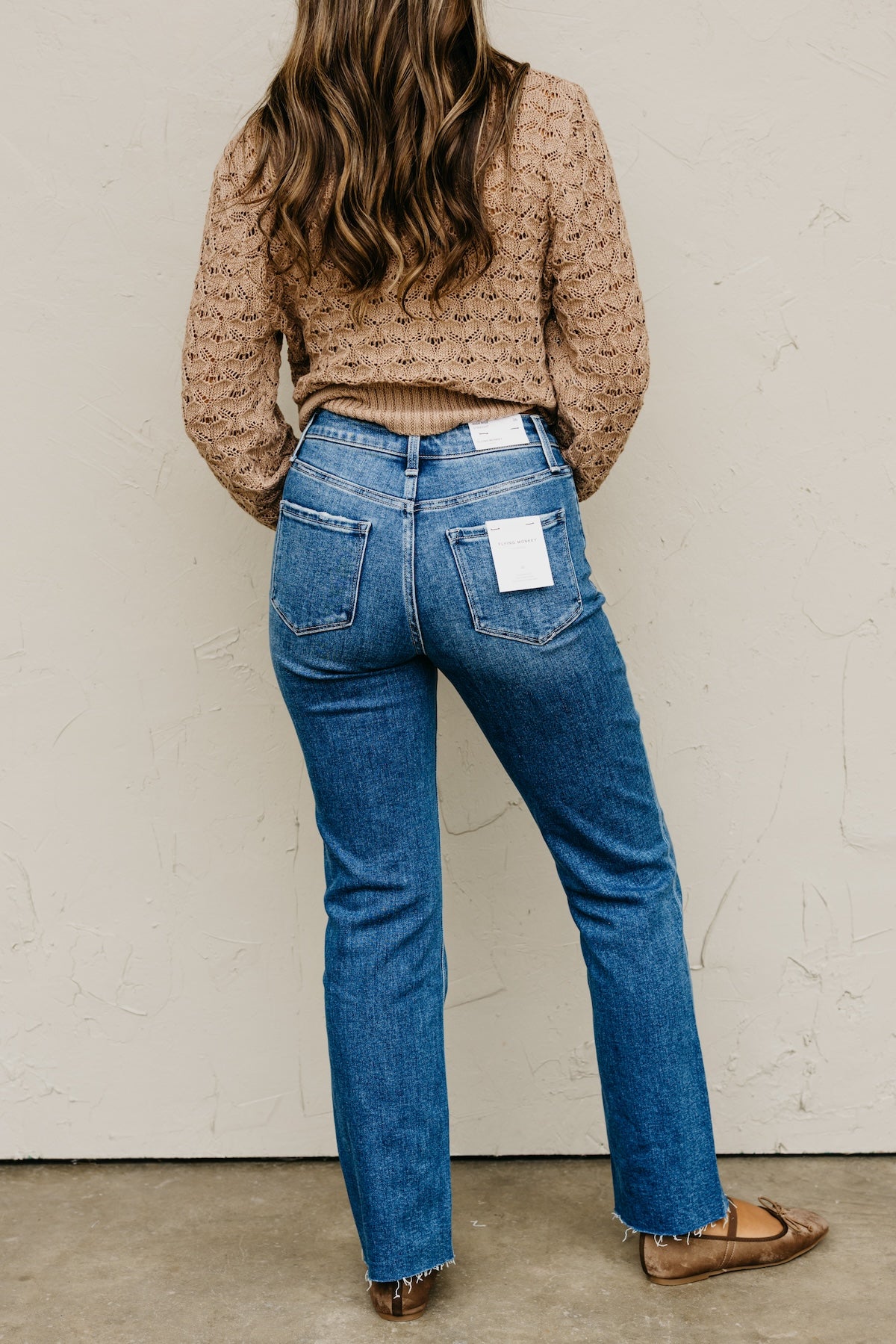 Flying Monkey | High Rise Clean Cut Raw Hem Straight Denim