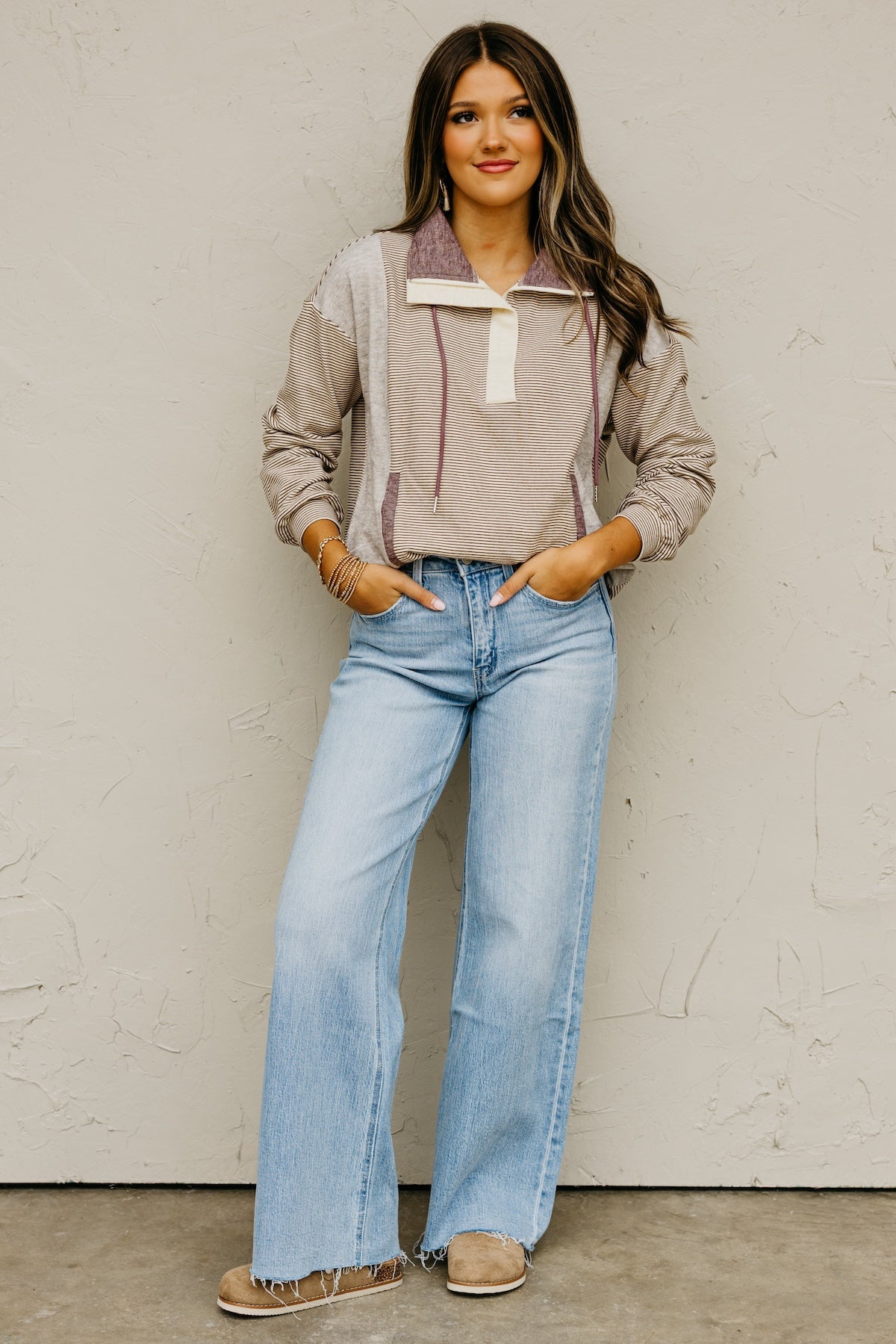 The Byron Brushed Mixed Pullover Sweatshirt