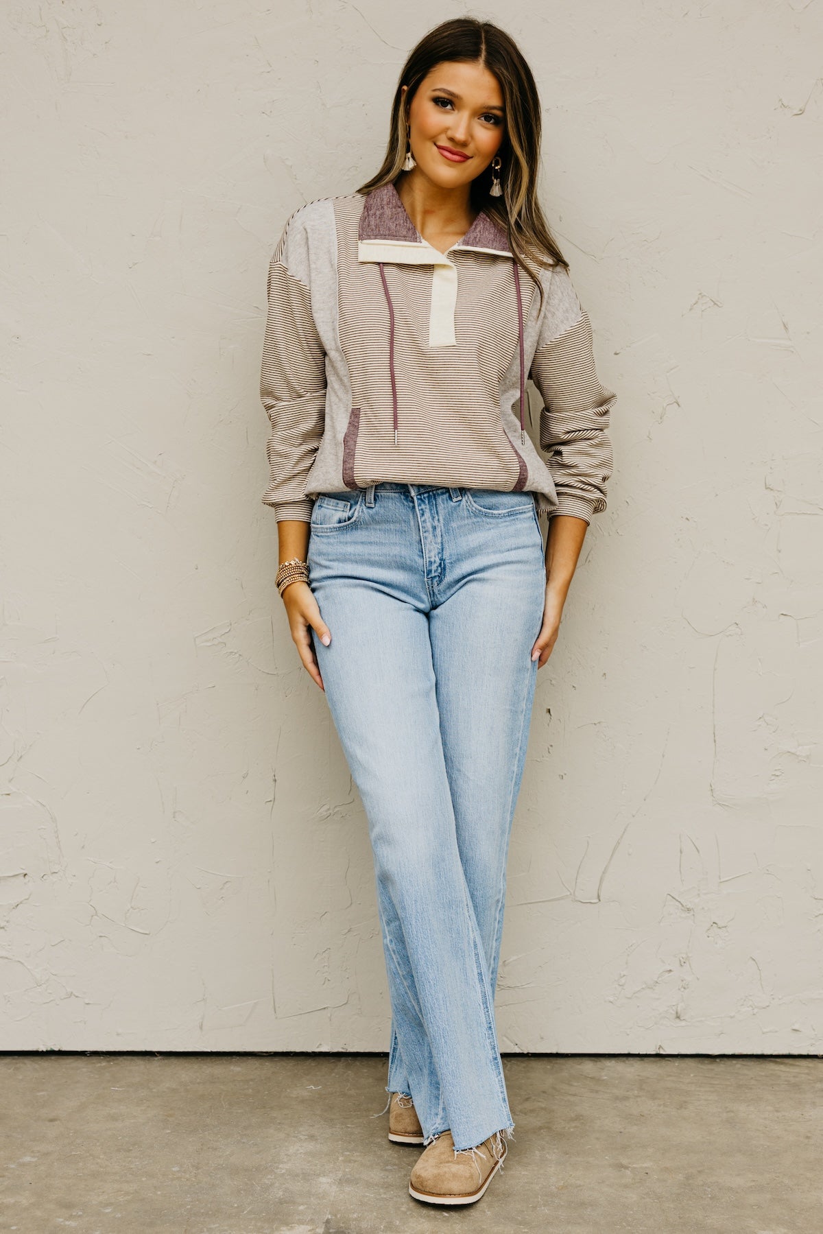The Byron Brushed Mixed Pullover Sweatshirt