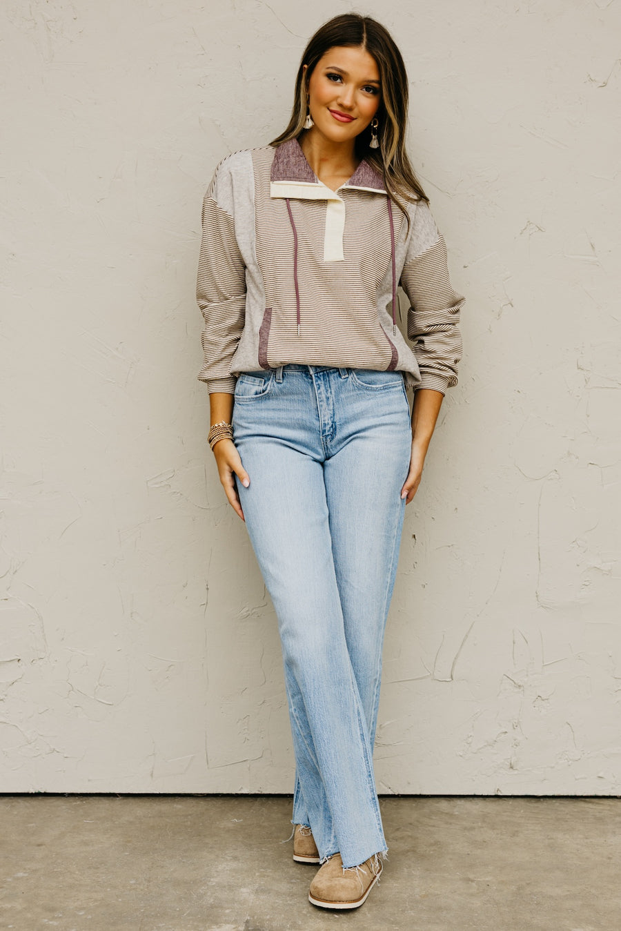 The Byron Brushed Mixed Pullover Sweatshirt