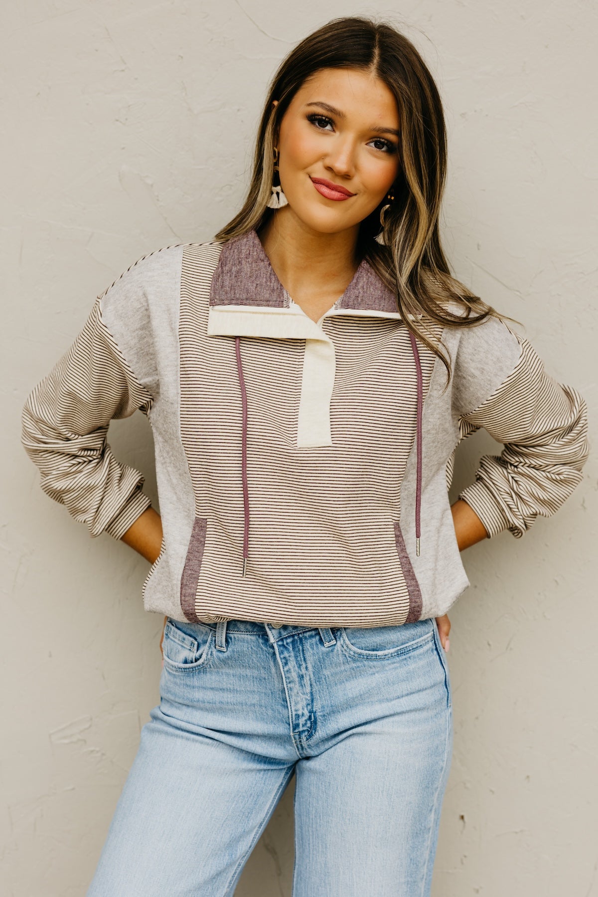 The Byron Brushed Mixed Pullover Sweatshirt