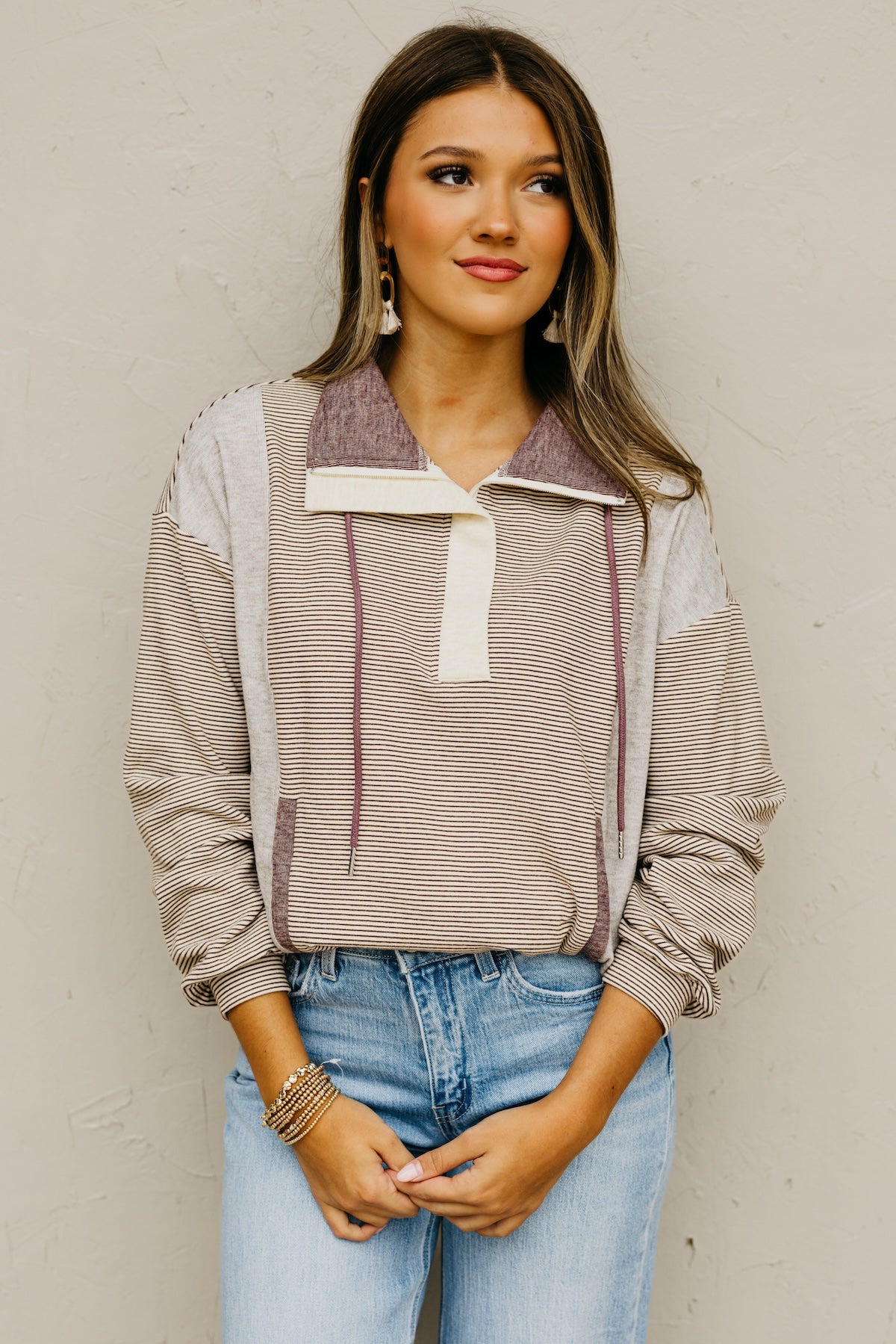 The Byron Brushed Mixed Pullover Sweatshirt
