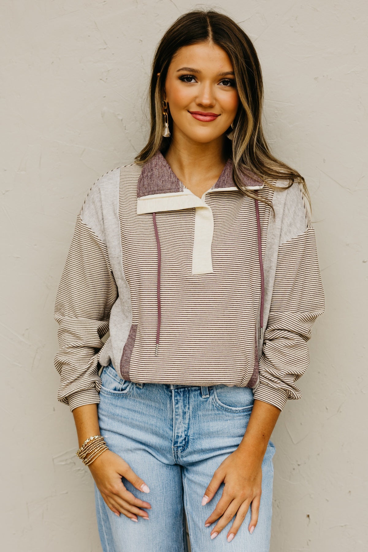 The Byron Brushed Mixed Pullover Sweatshirt