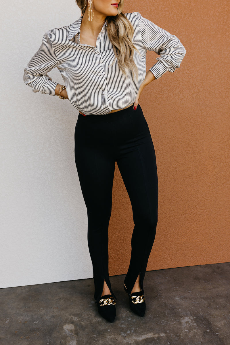 The Yareli Zippered Ankle Ponte Knit Pants