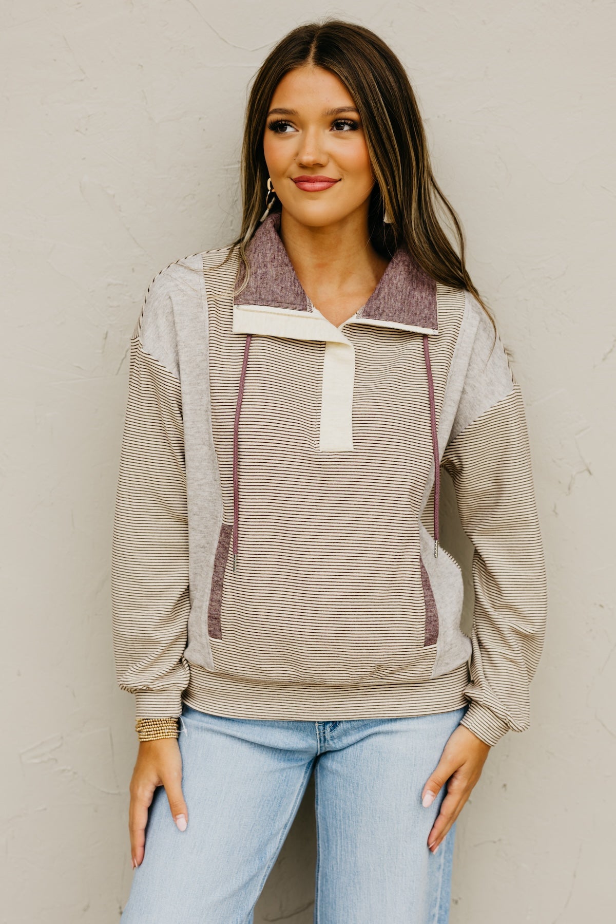 The Byron Brushed Mixed Pullover Sweatshirt