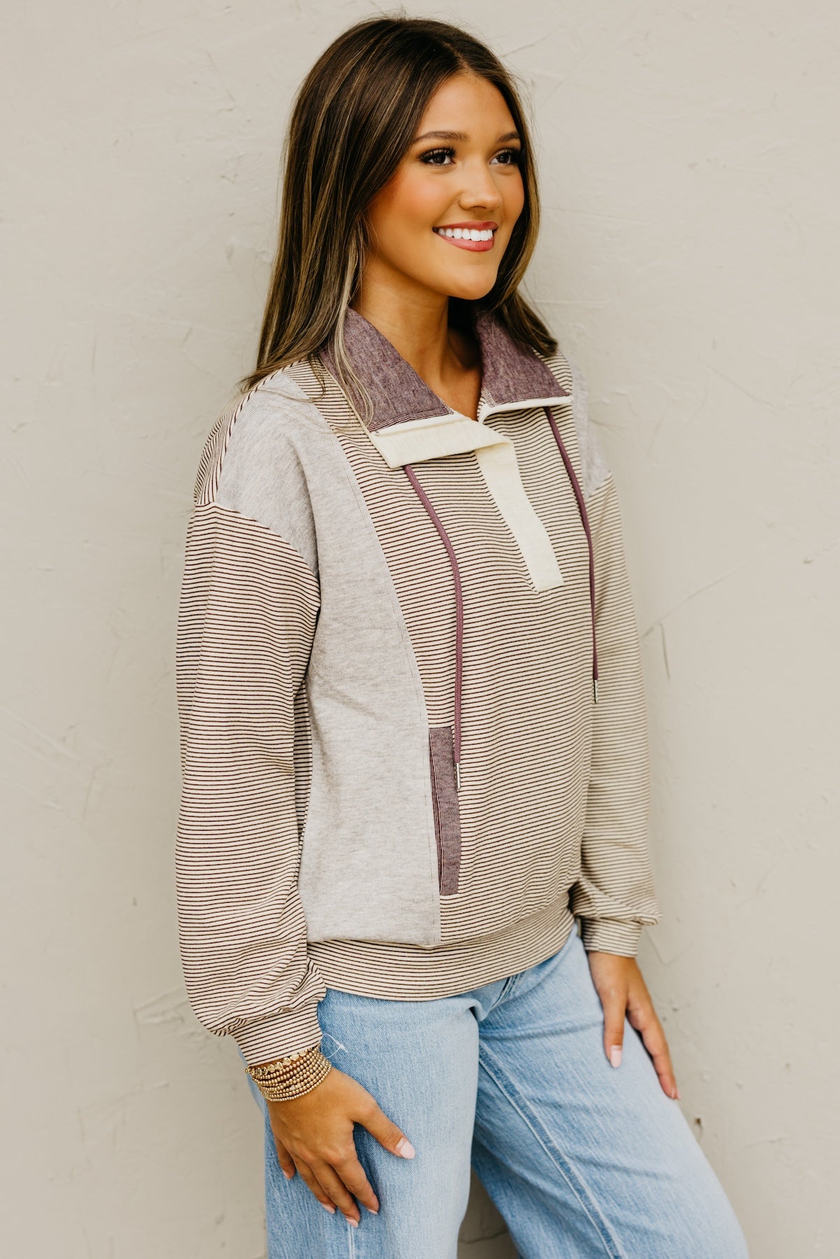 The Byron Brushed Mixed Pullover Sweatshirt