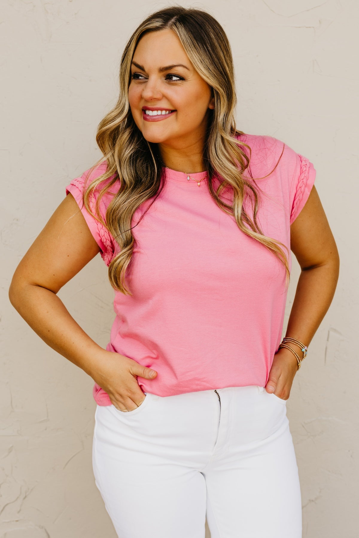 The Rebekah Braid Trim Sleeveless Tee