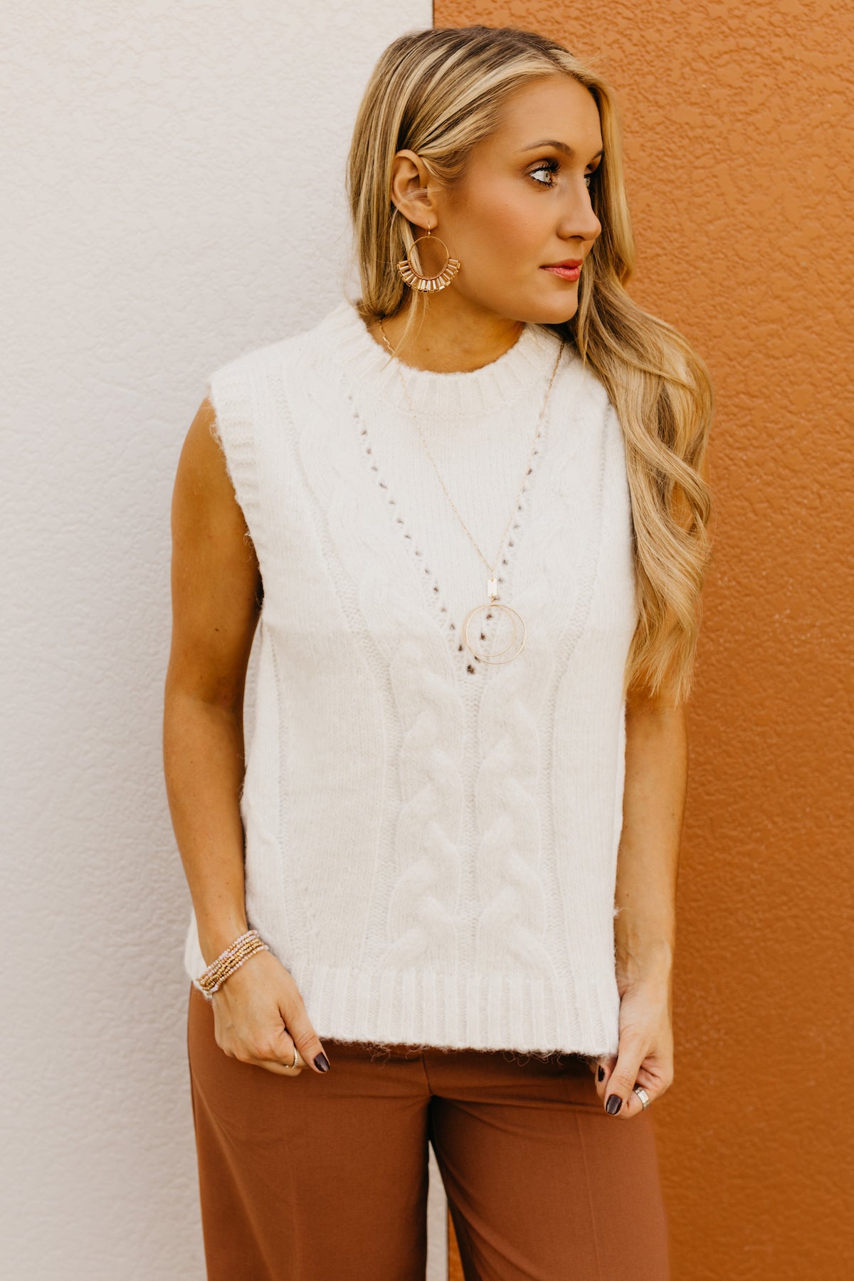 The Elodie Cable Knit Sweater Vest  - FINAL SALE