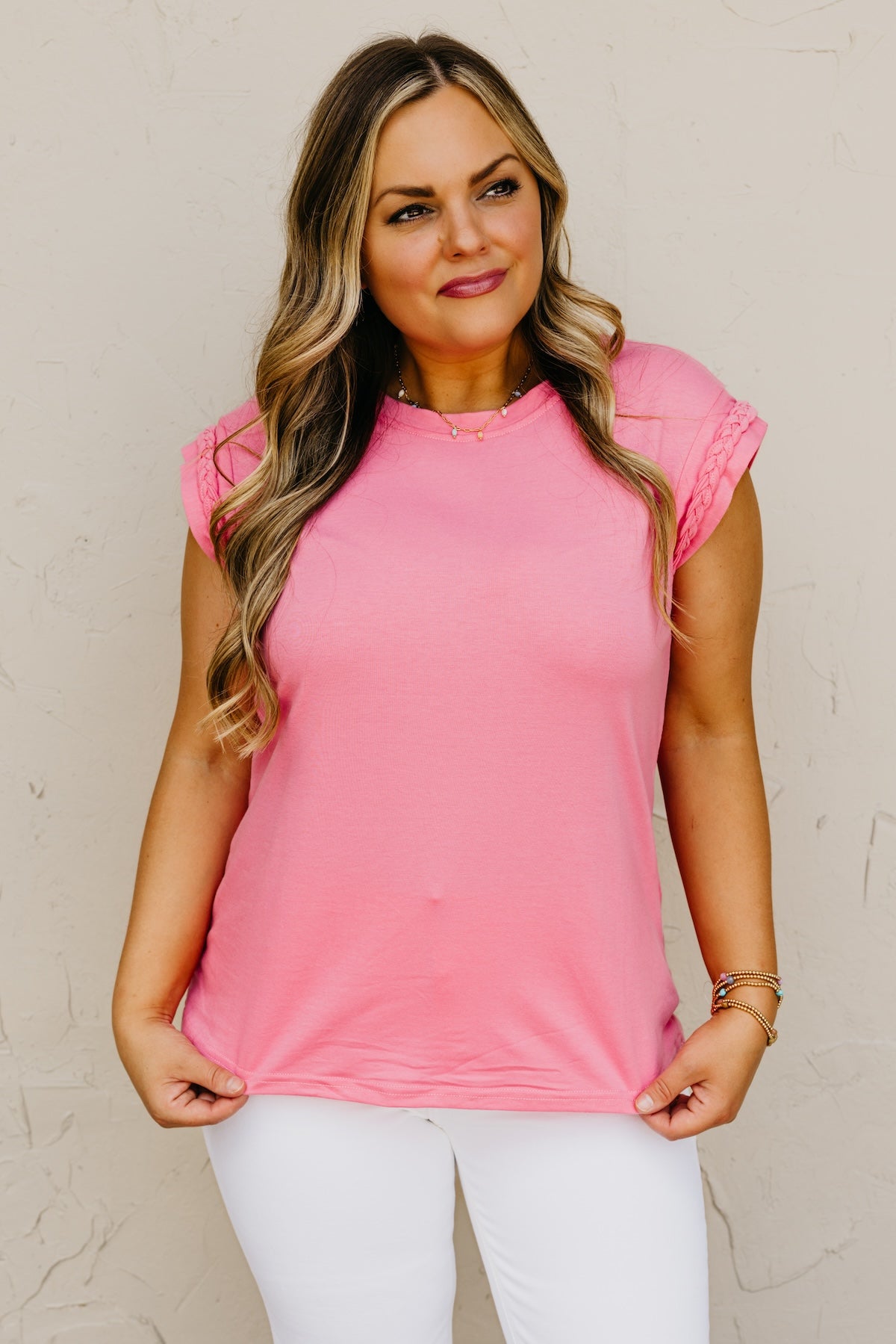 The Rebekah Braid Trim Sleeveless Tee