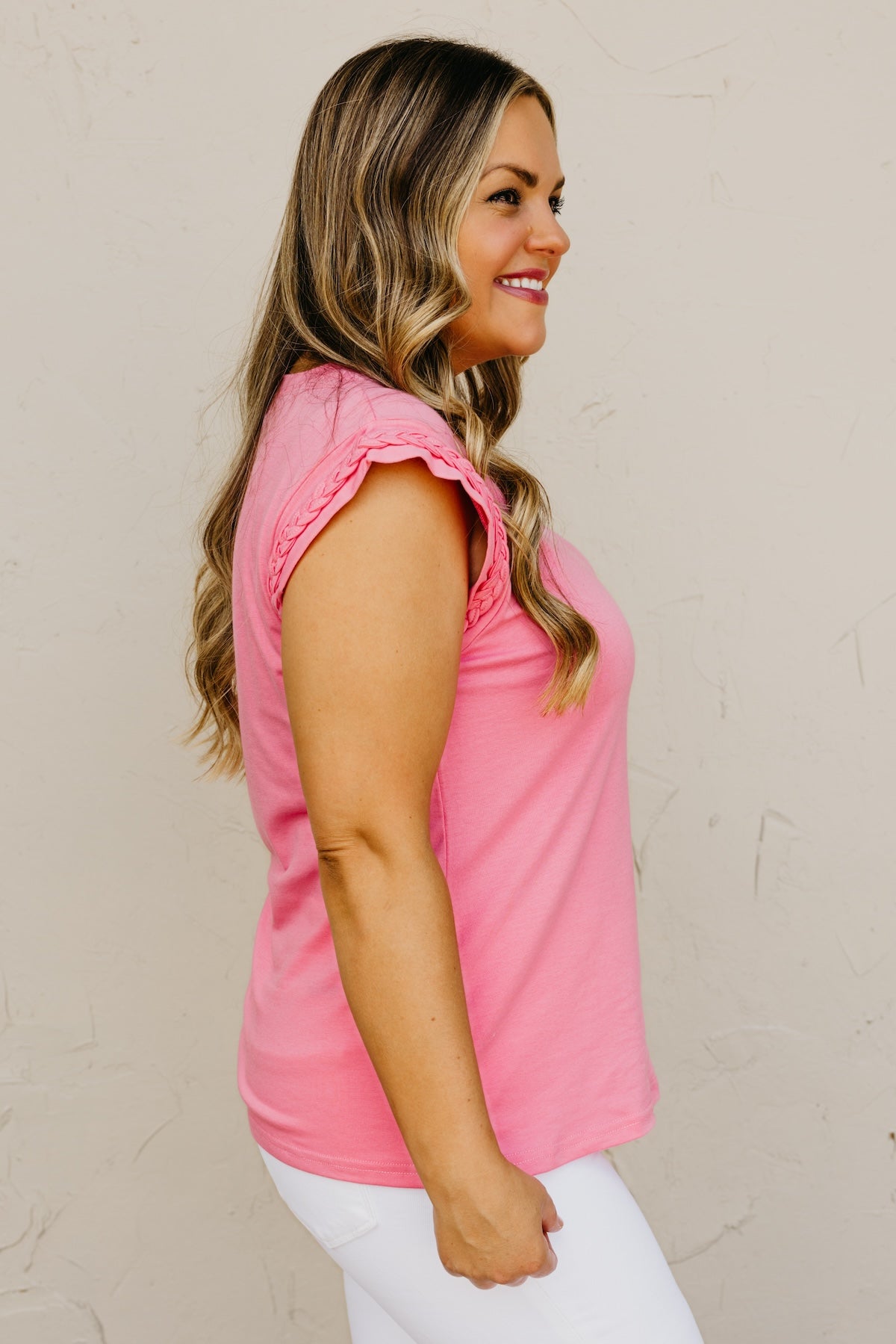 The Rebekah Braid Trim Sleeveless Tee