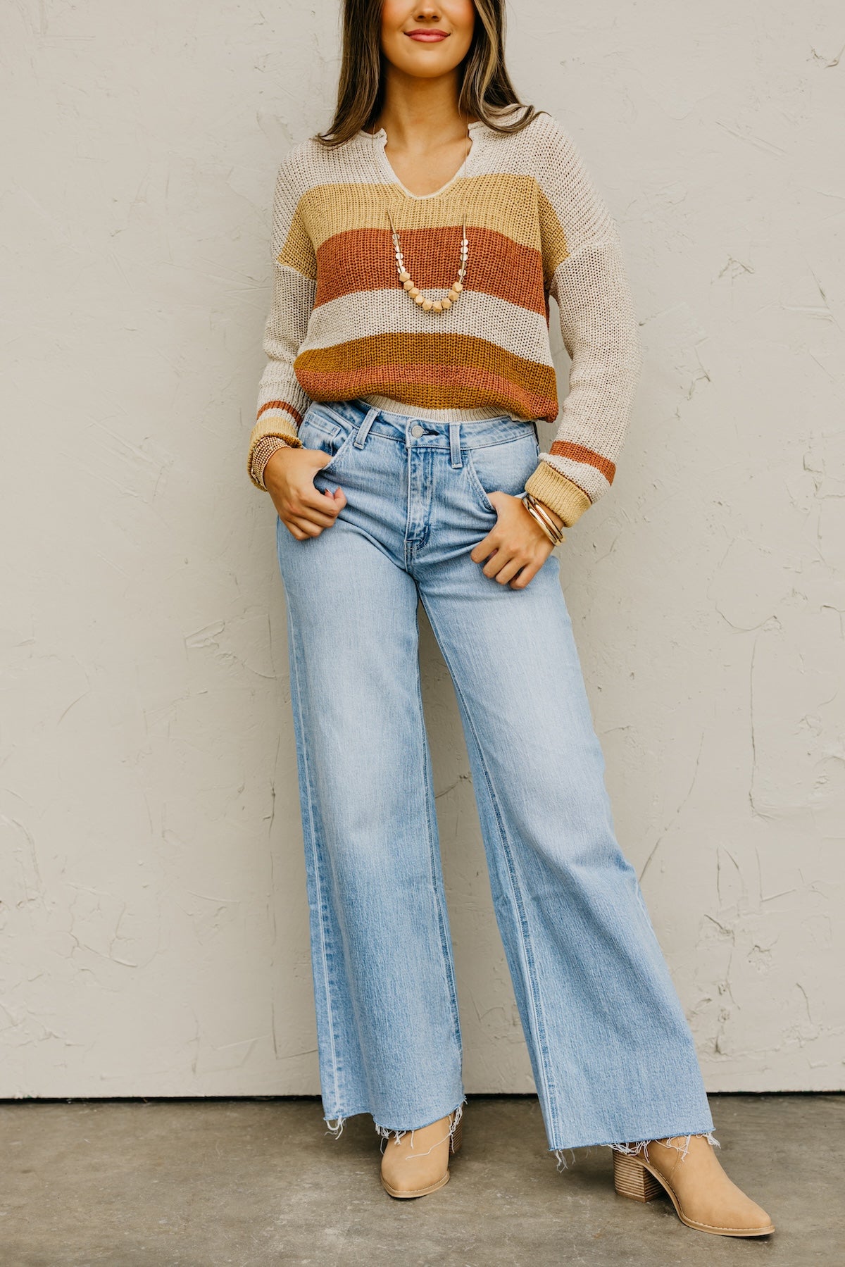 Vervet Denim | High Rise Clean Cut Raw Hem Wide Leg Denim