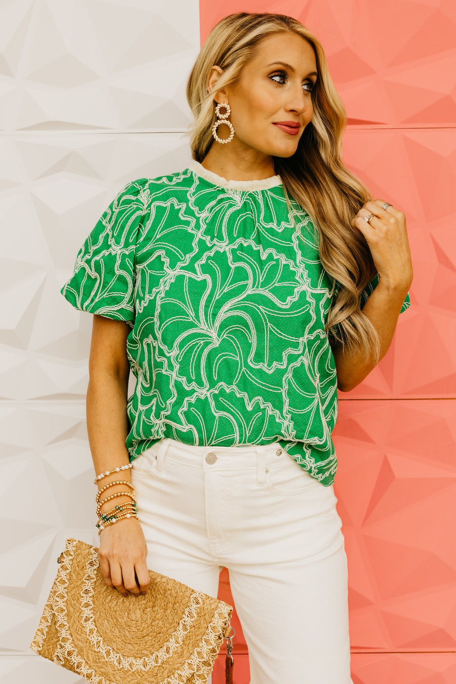 The Atlas Embroidered & Fringe Trim Tie Back Top