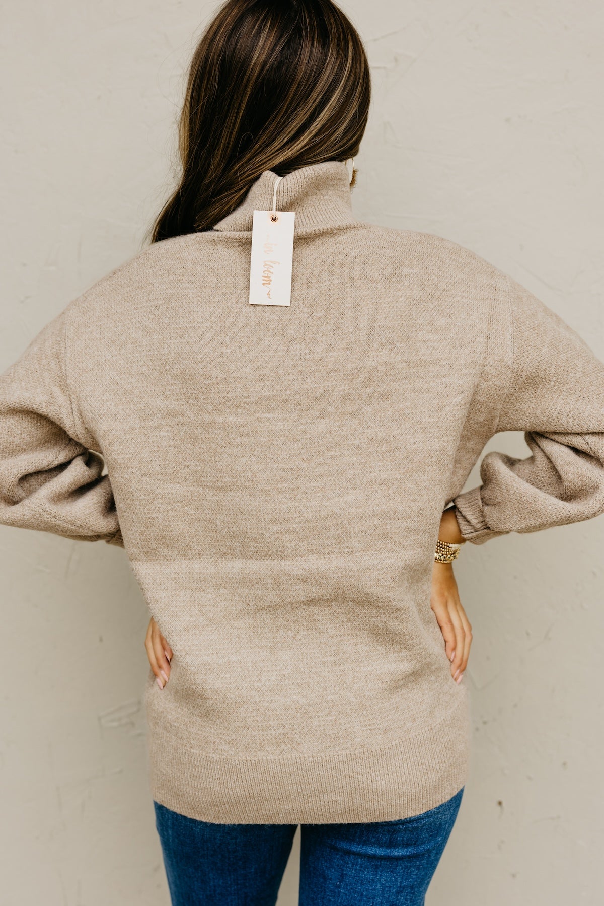 The Susan Floral Turtleneck Longline Sweater