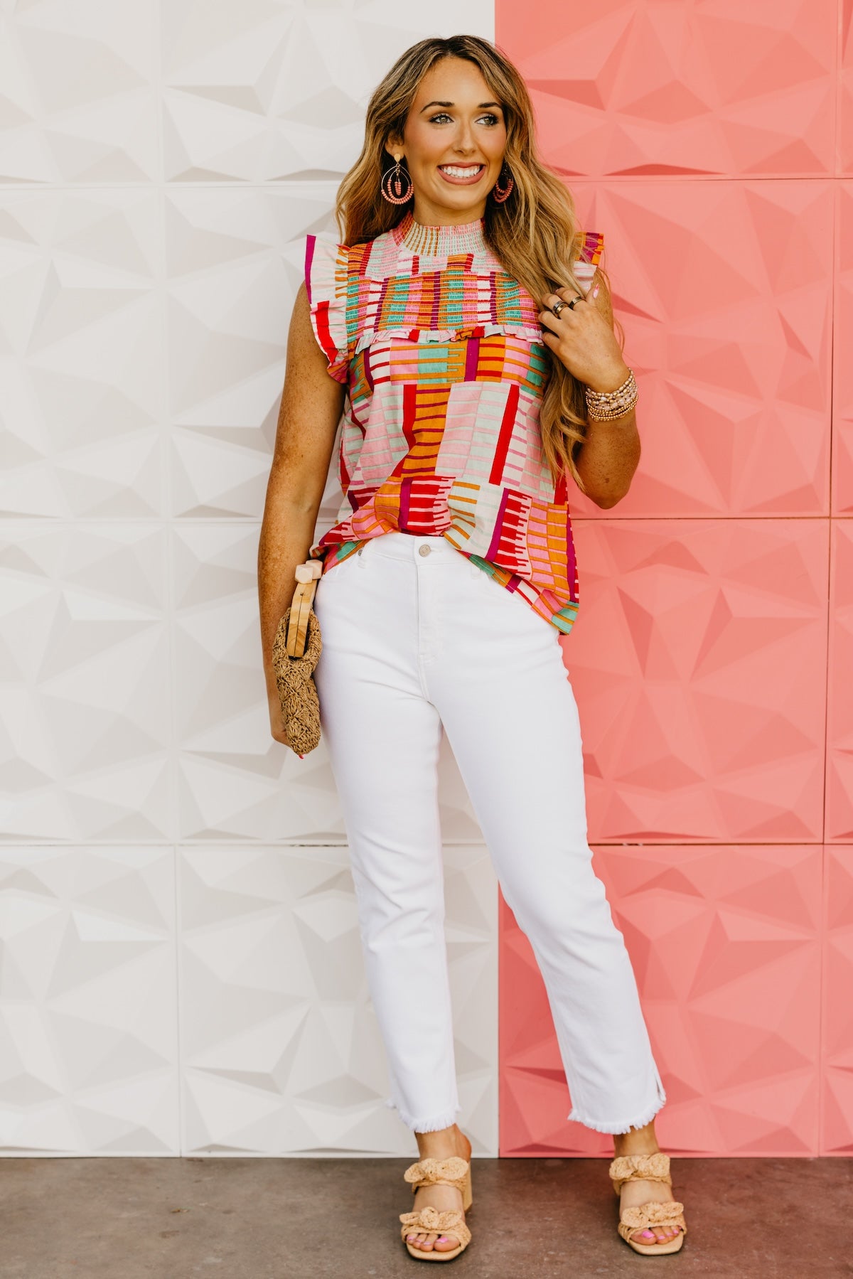 The Ariyah Mock Neck Smocked Top