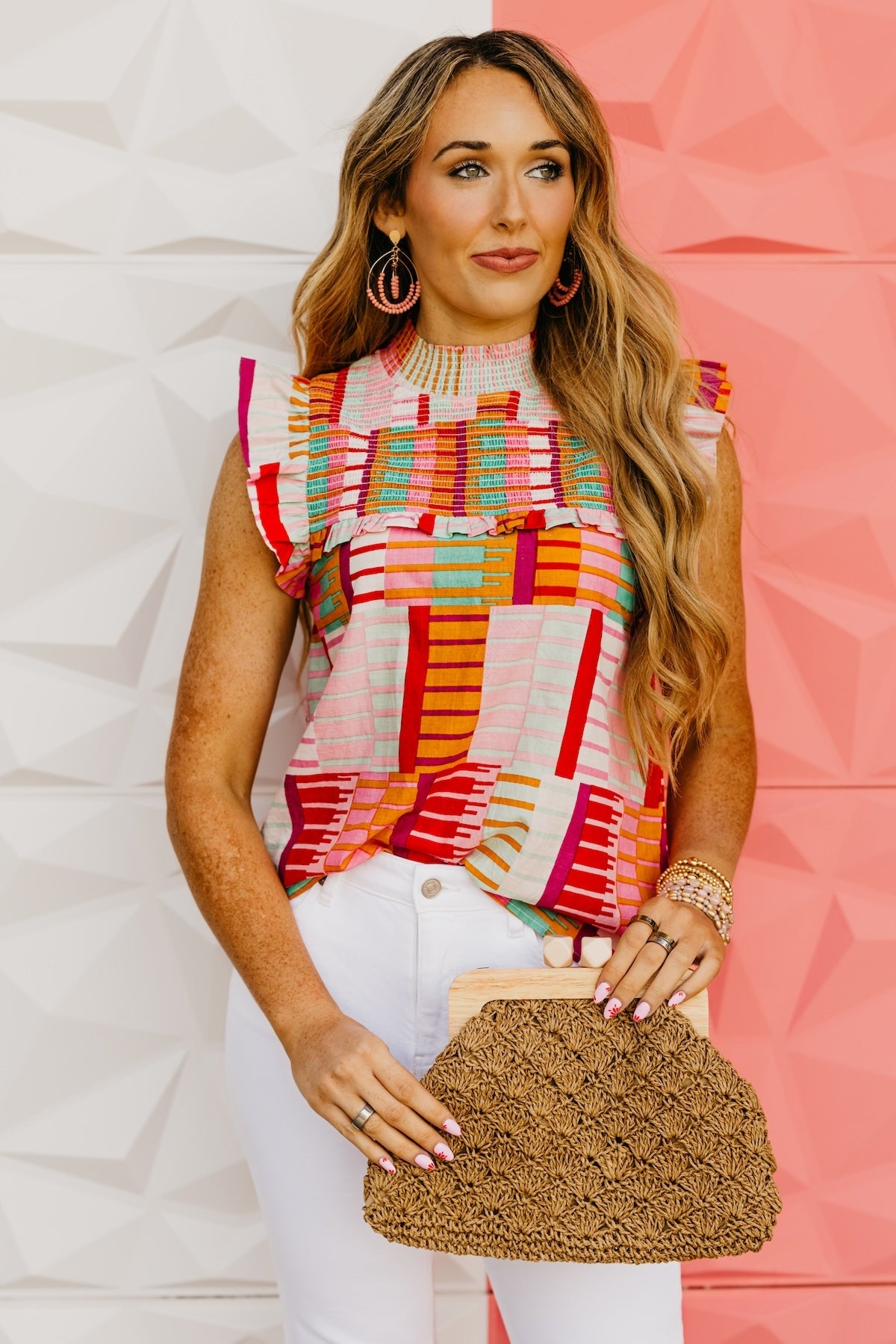 The Ariyah Mock Neck Smocked Top